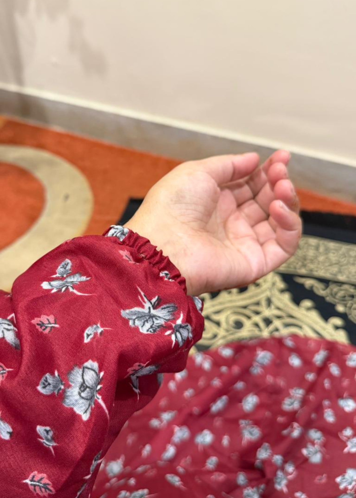lawn Chaddar in Cardinal red