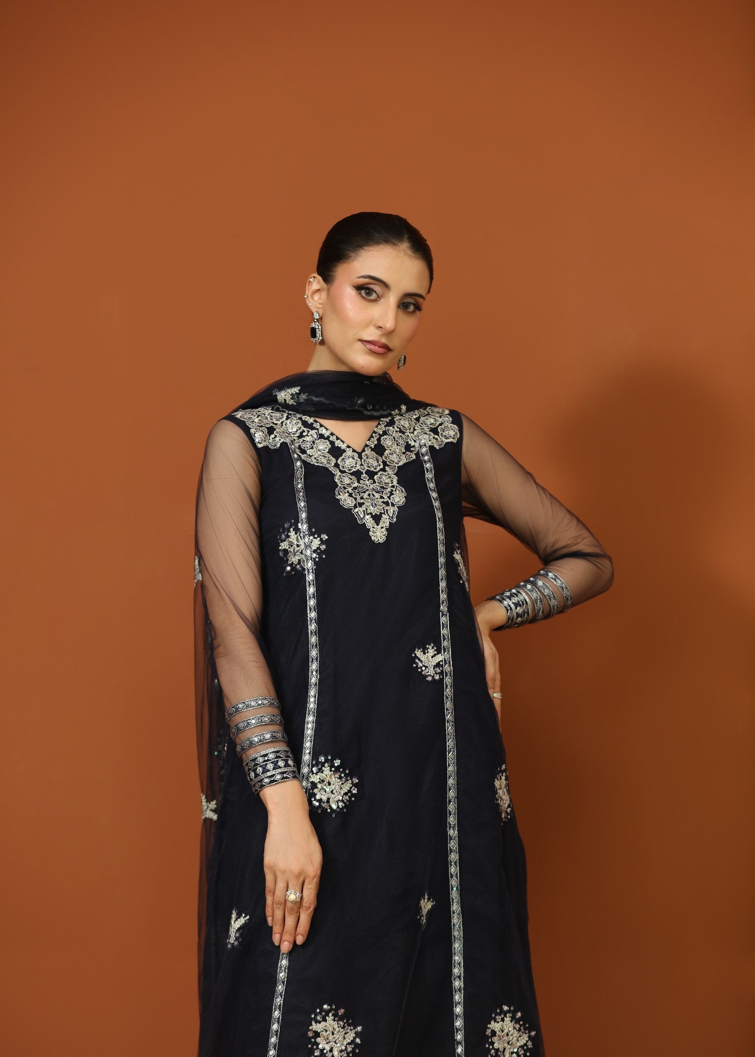 net Sharara in Midnight blue