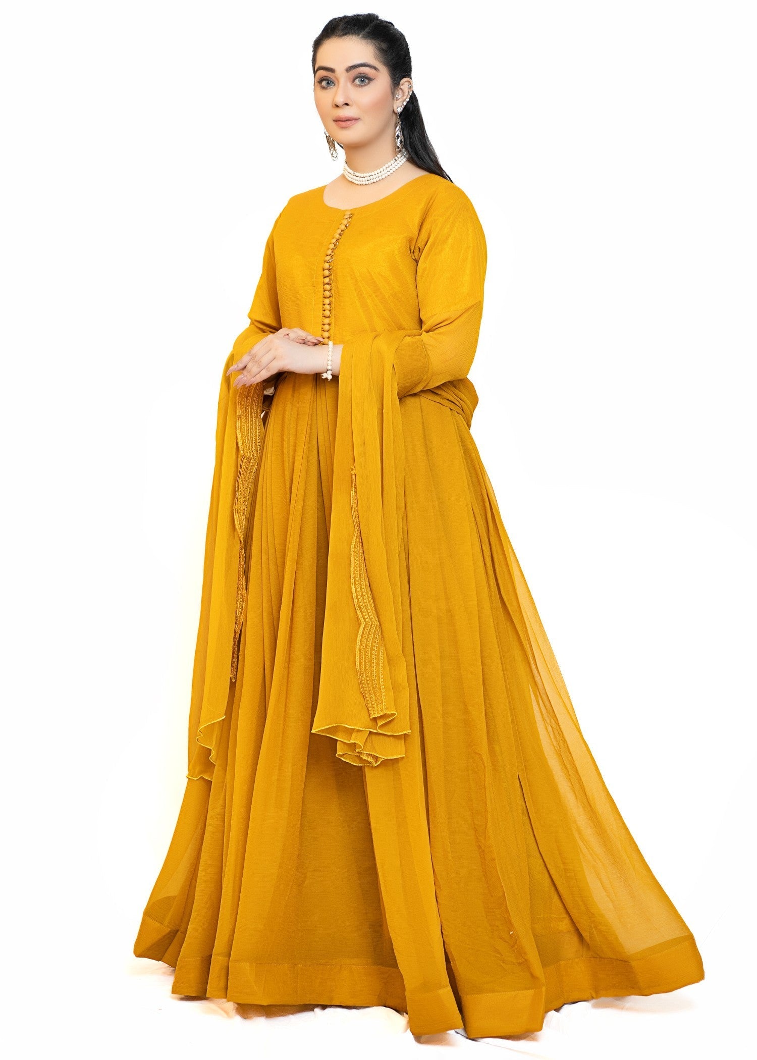 chiffon Maxi in Mustard