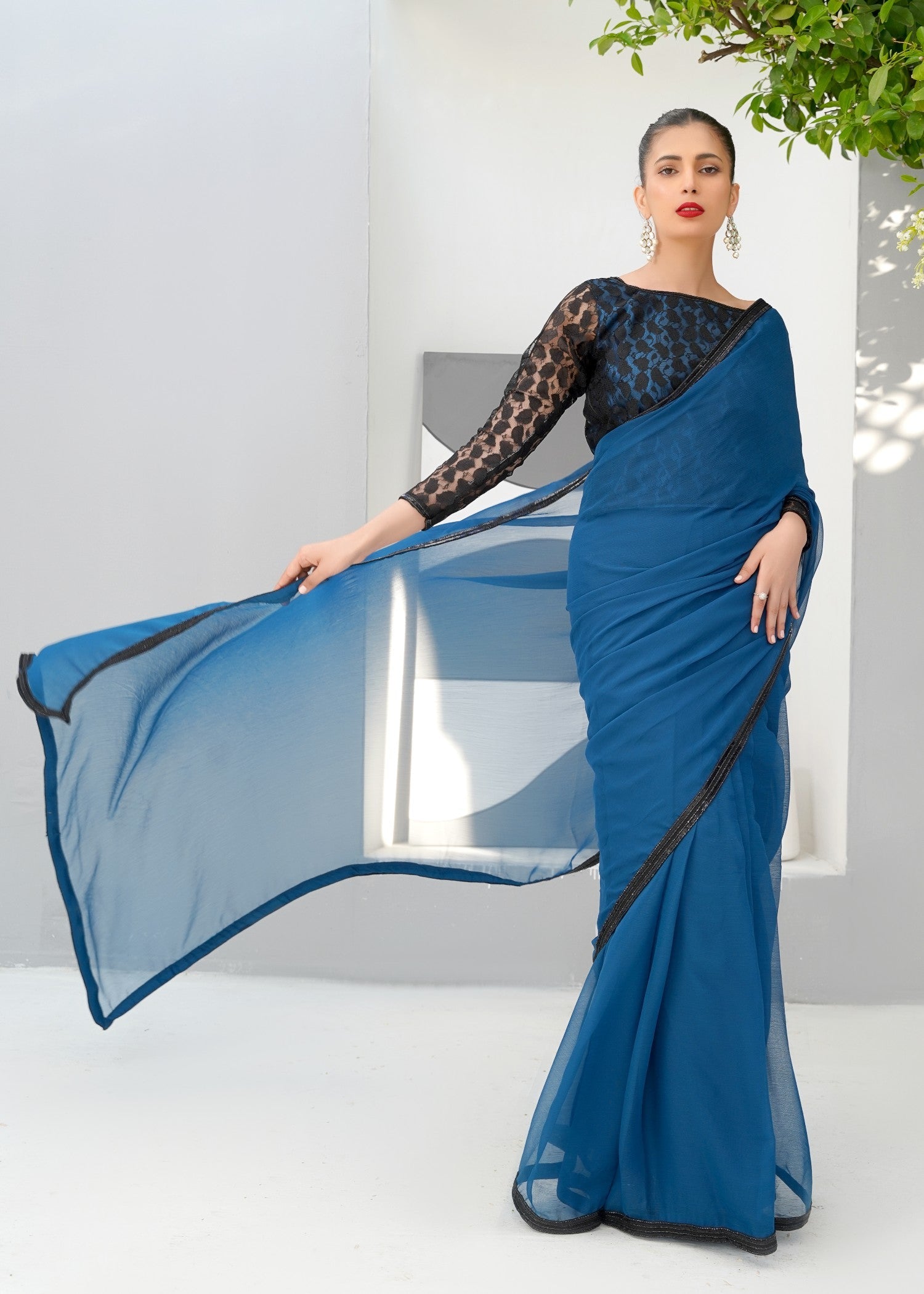 silk Saree in Teal