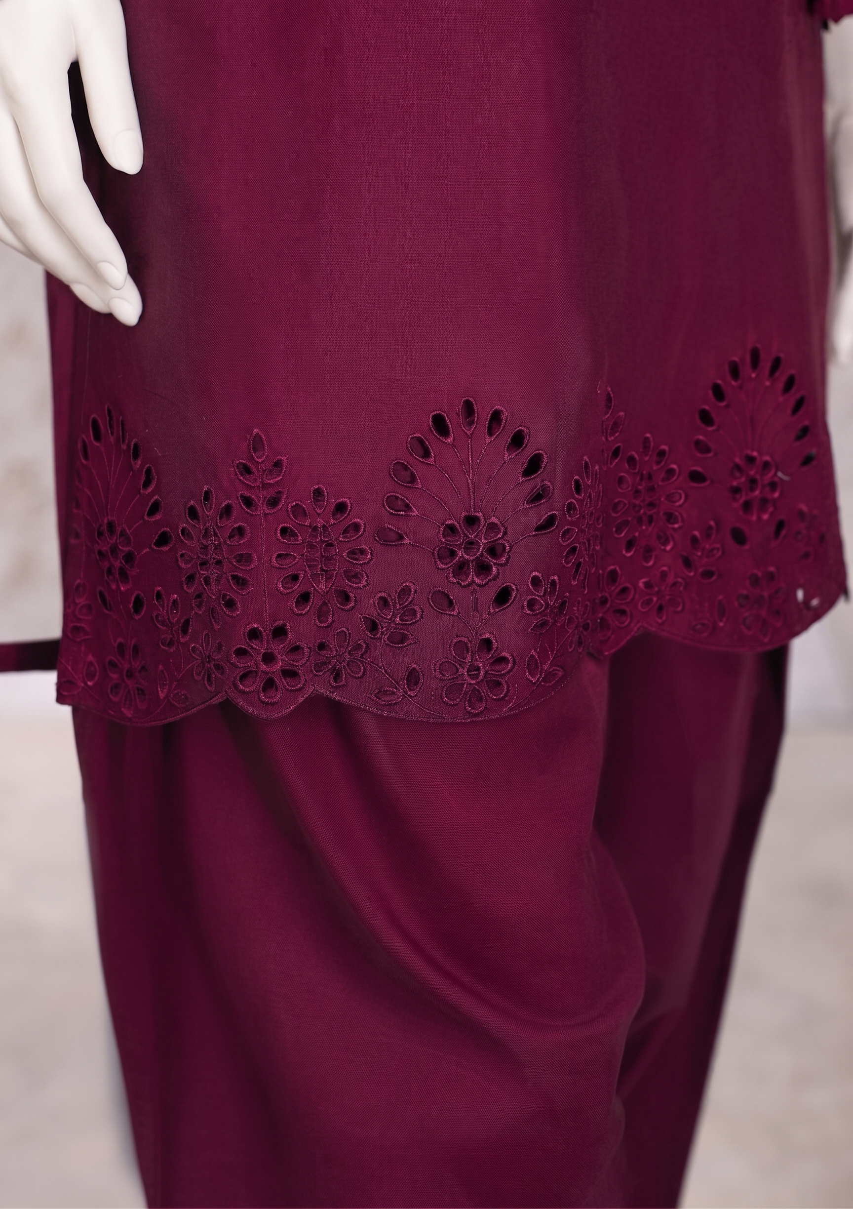cotton dobby Kurta Set in Maroon