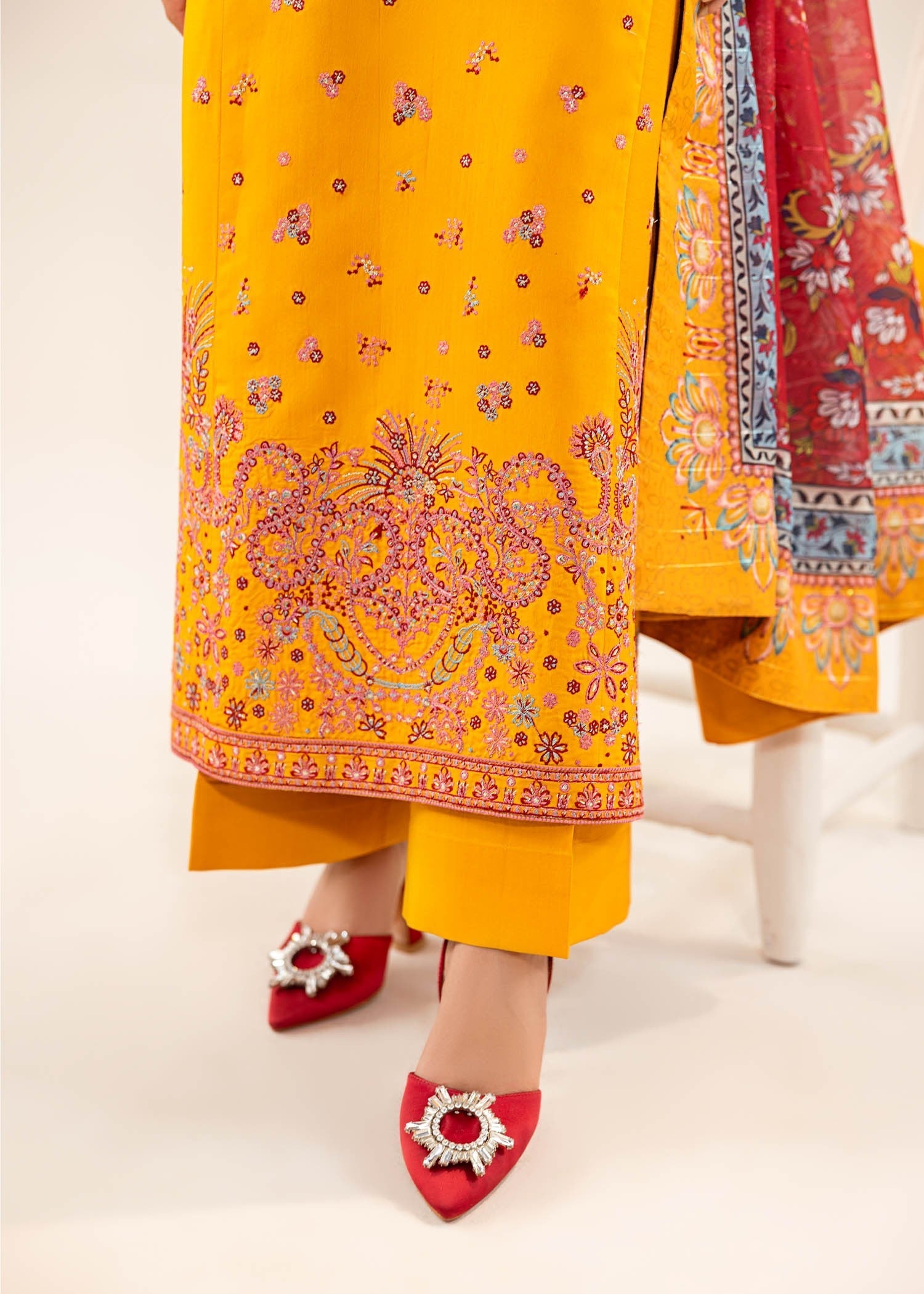 viscose Kurta Set in Mustard