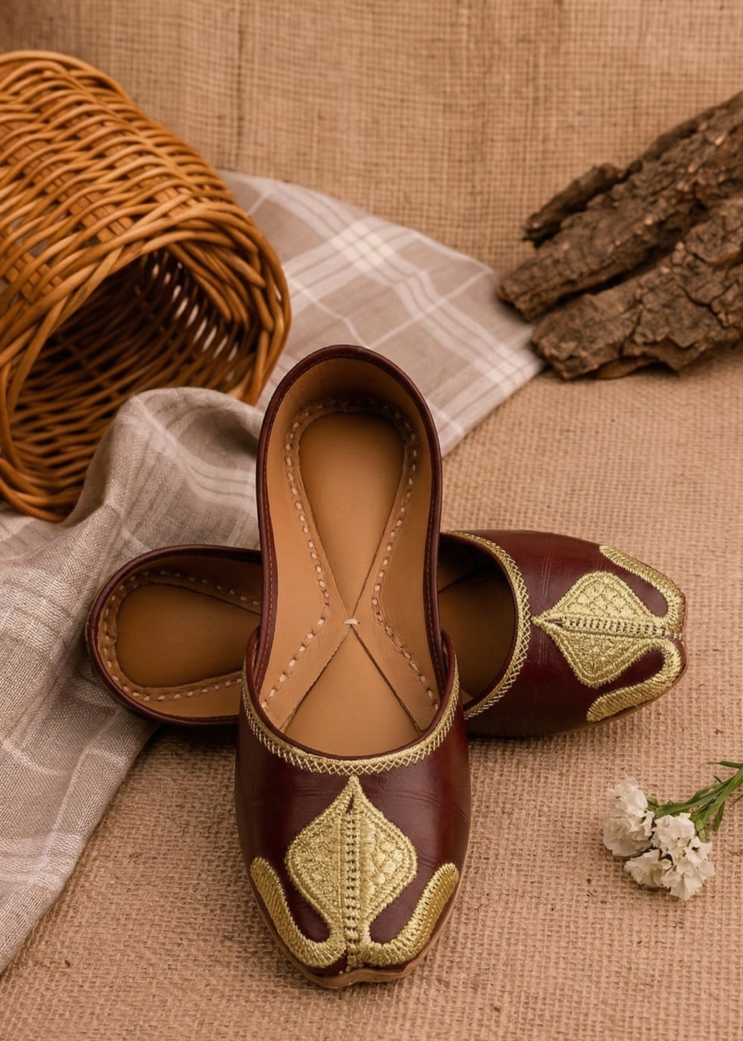 Khussa in Brown by - High Quality Women Khussa NTX3604
