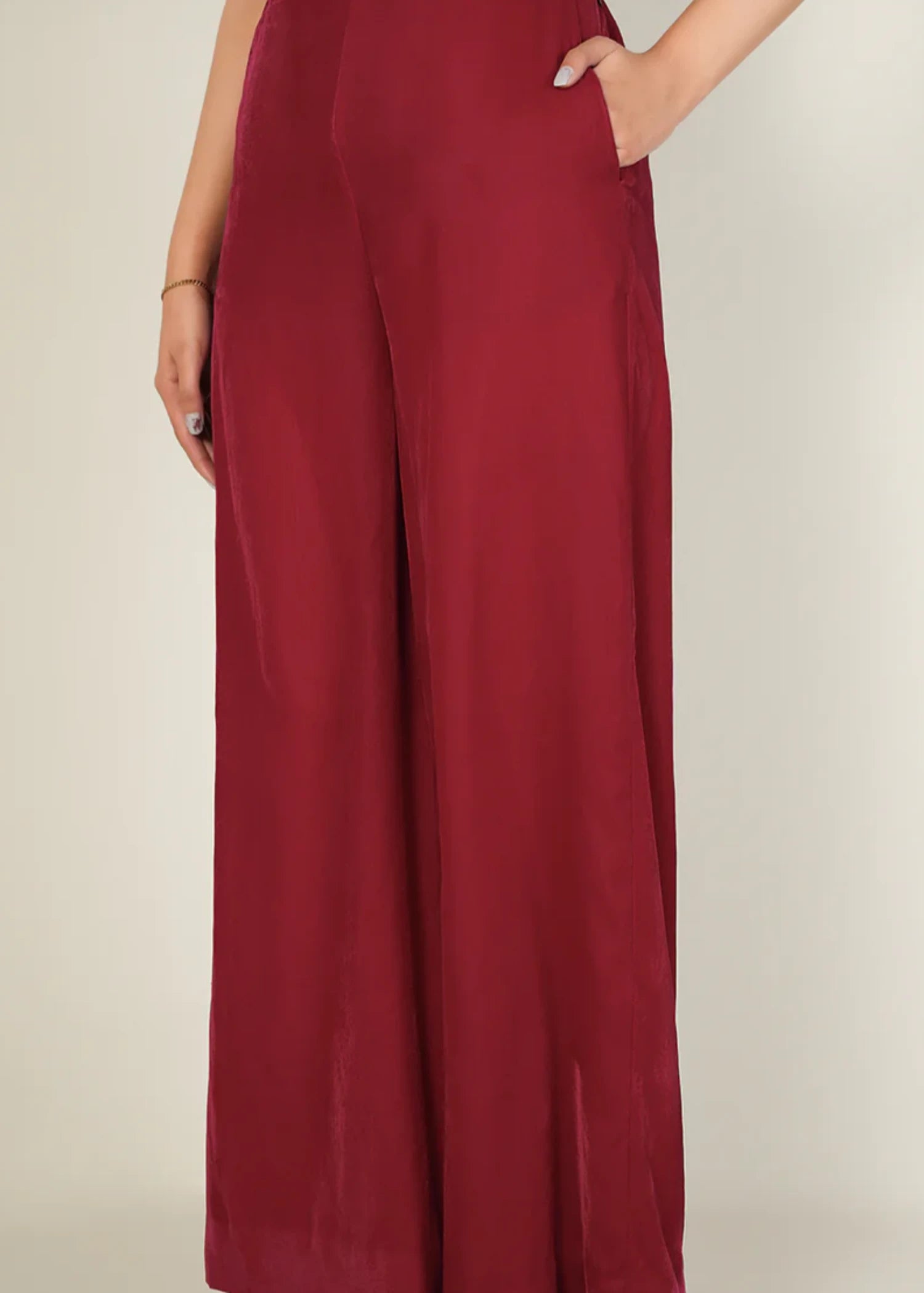 crepe Trousers in Red