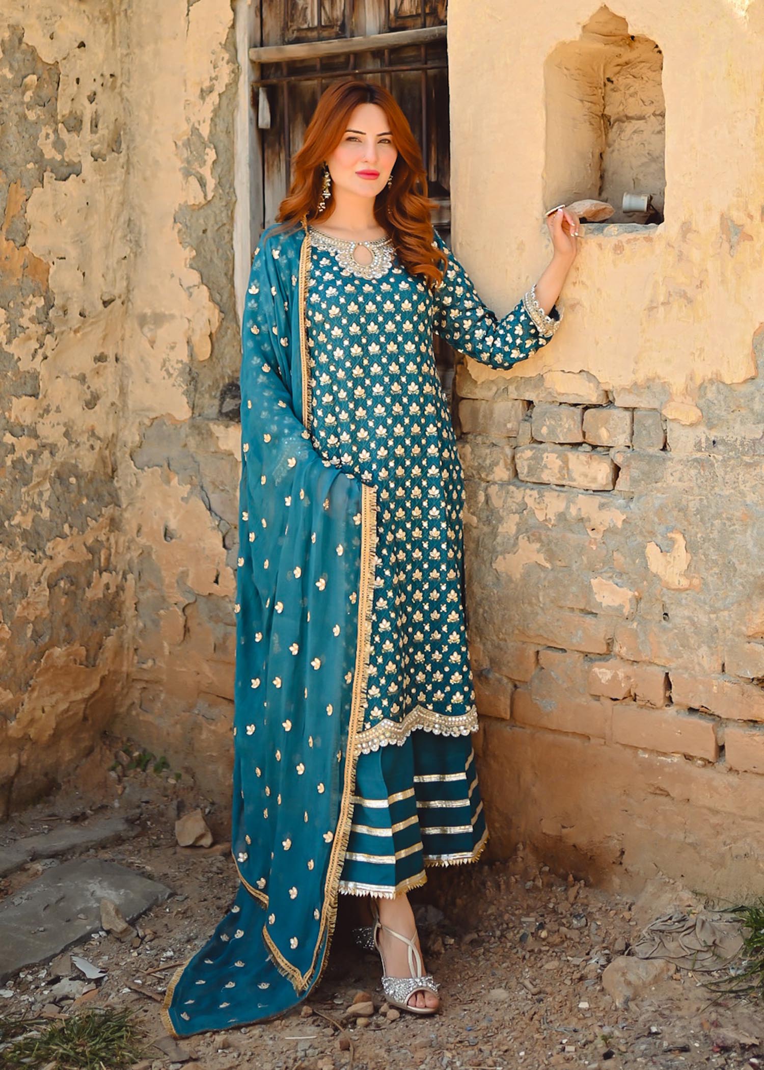 chikankari cotton Kurta Set in Green