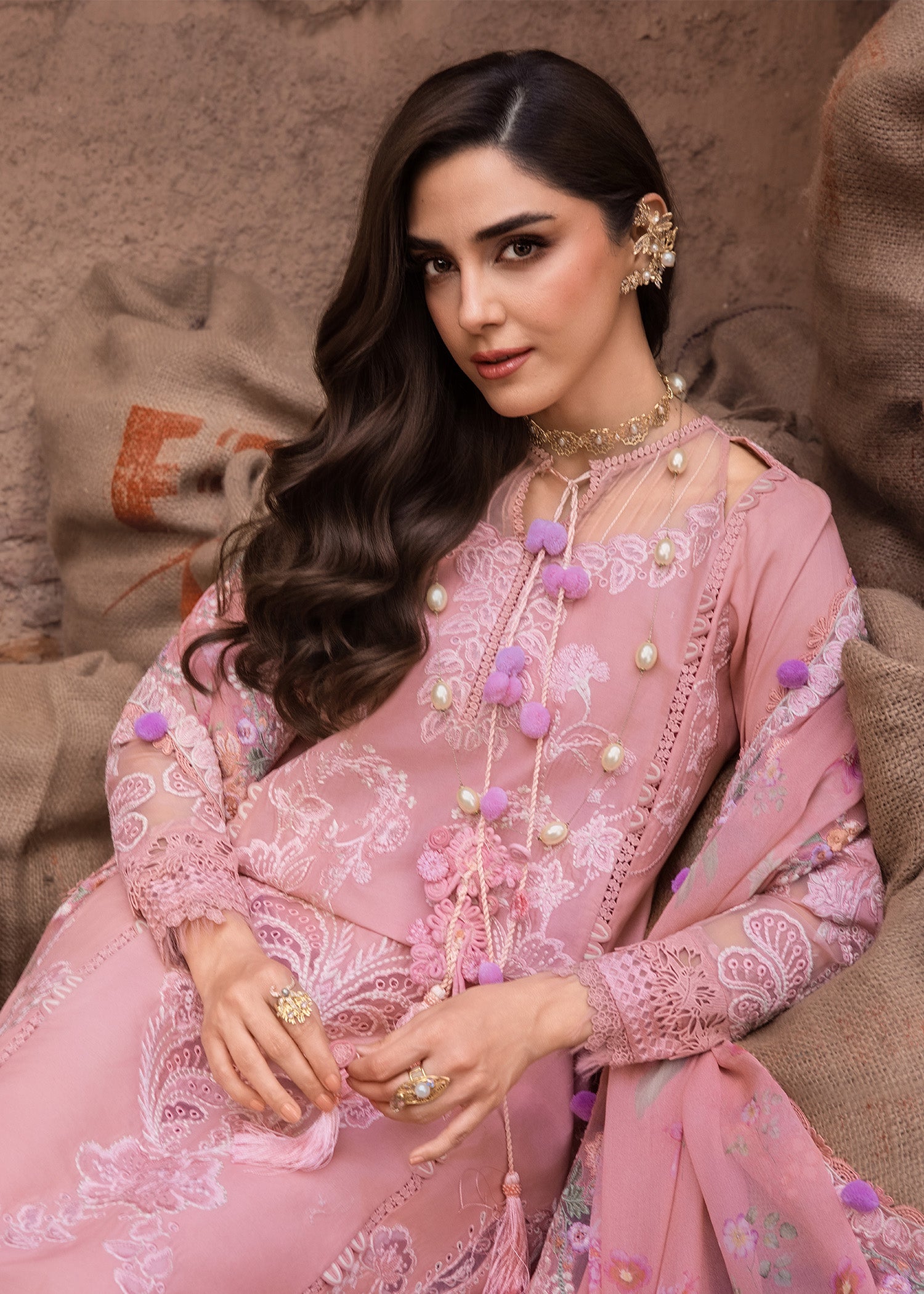 lawn Unstitched in Blush pink