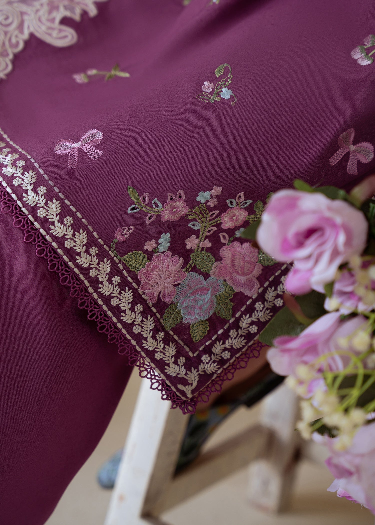 karandi Kurta Set in Mauve