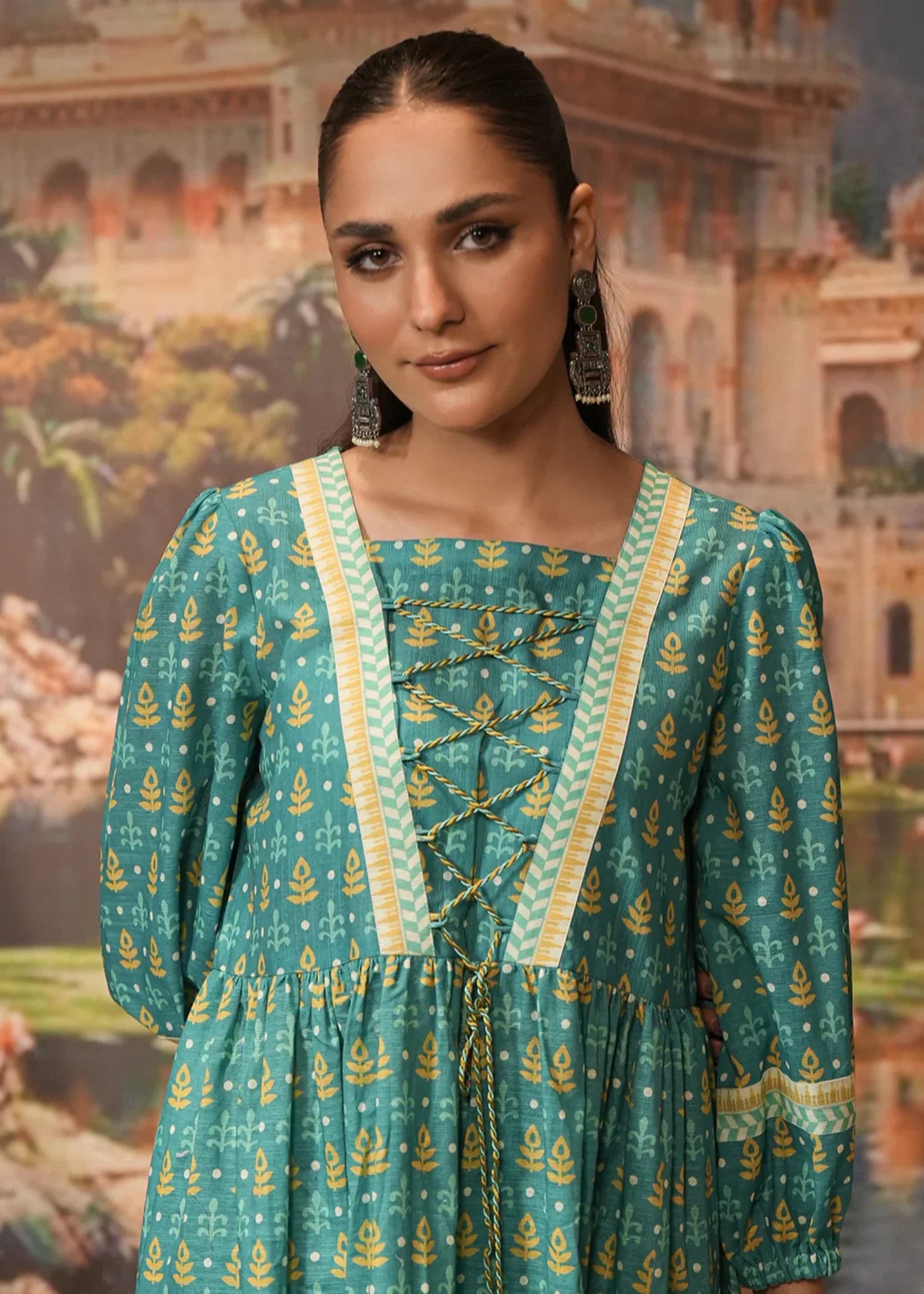 khaddar Unstitched in Sea green