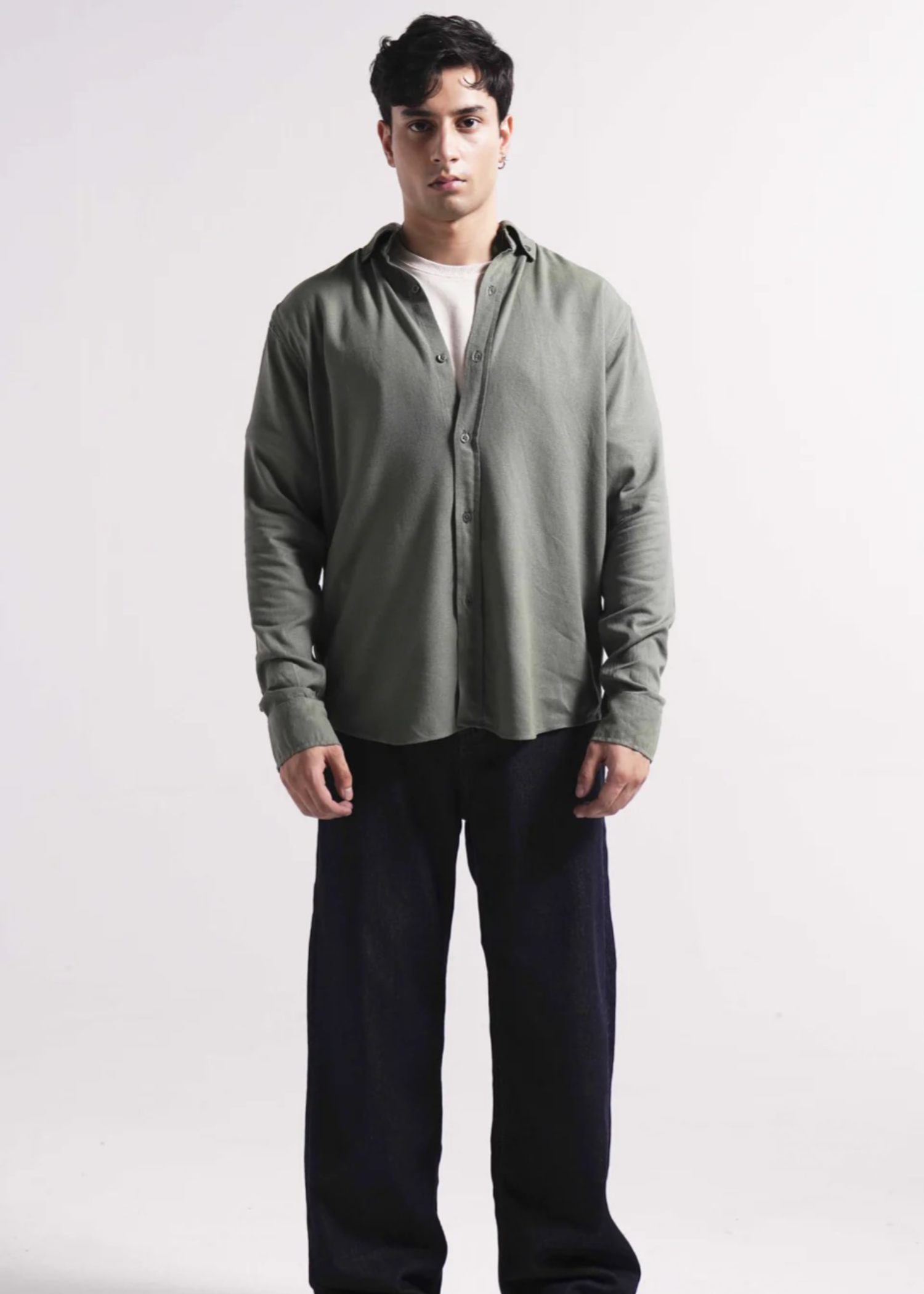 cotton Casual Shirt in Sage green