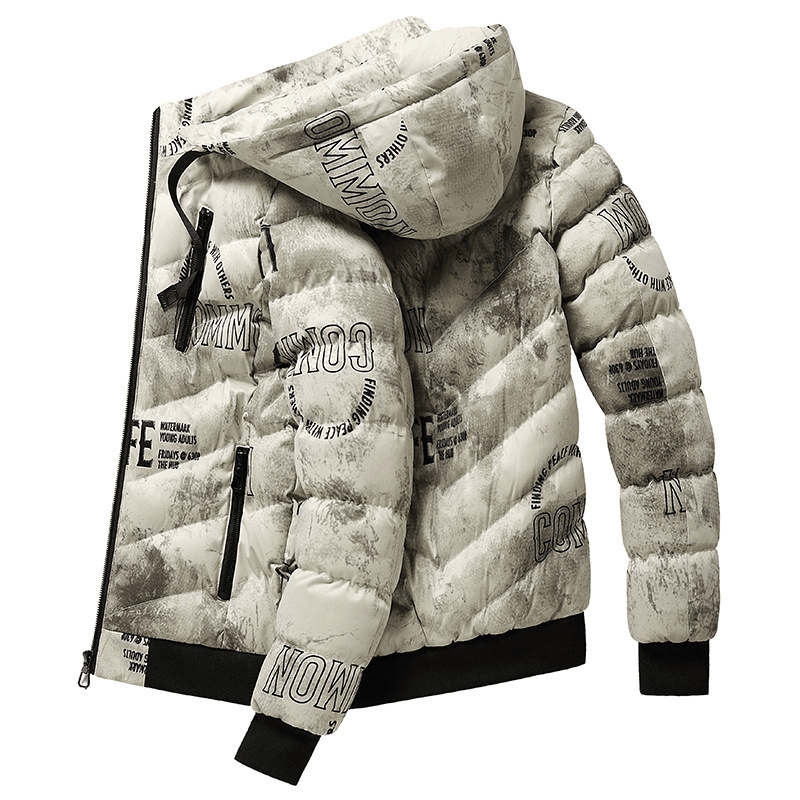 Men'S Winter Hooded plus Fleece Padded Coat