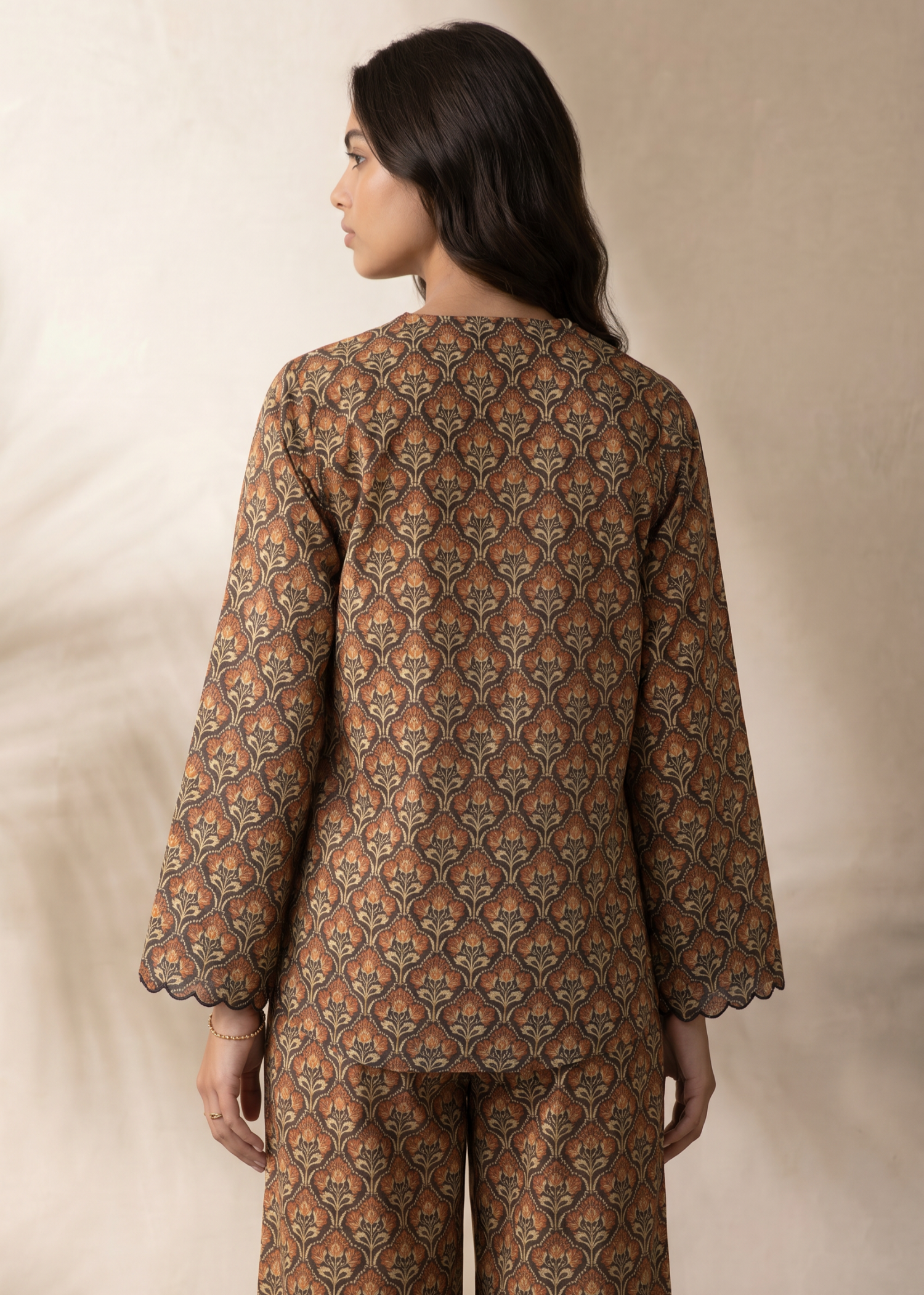 lawn Co ord Sets in Camel brown