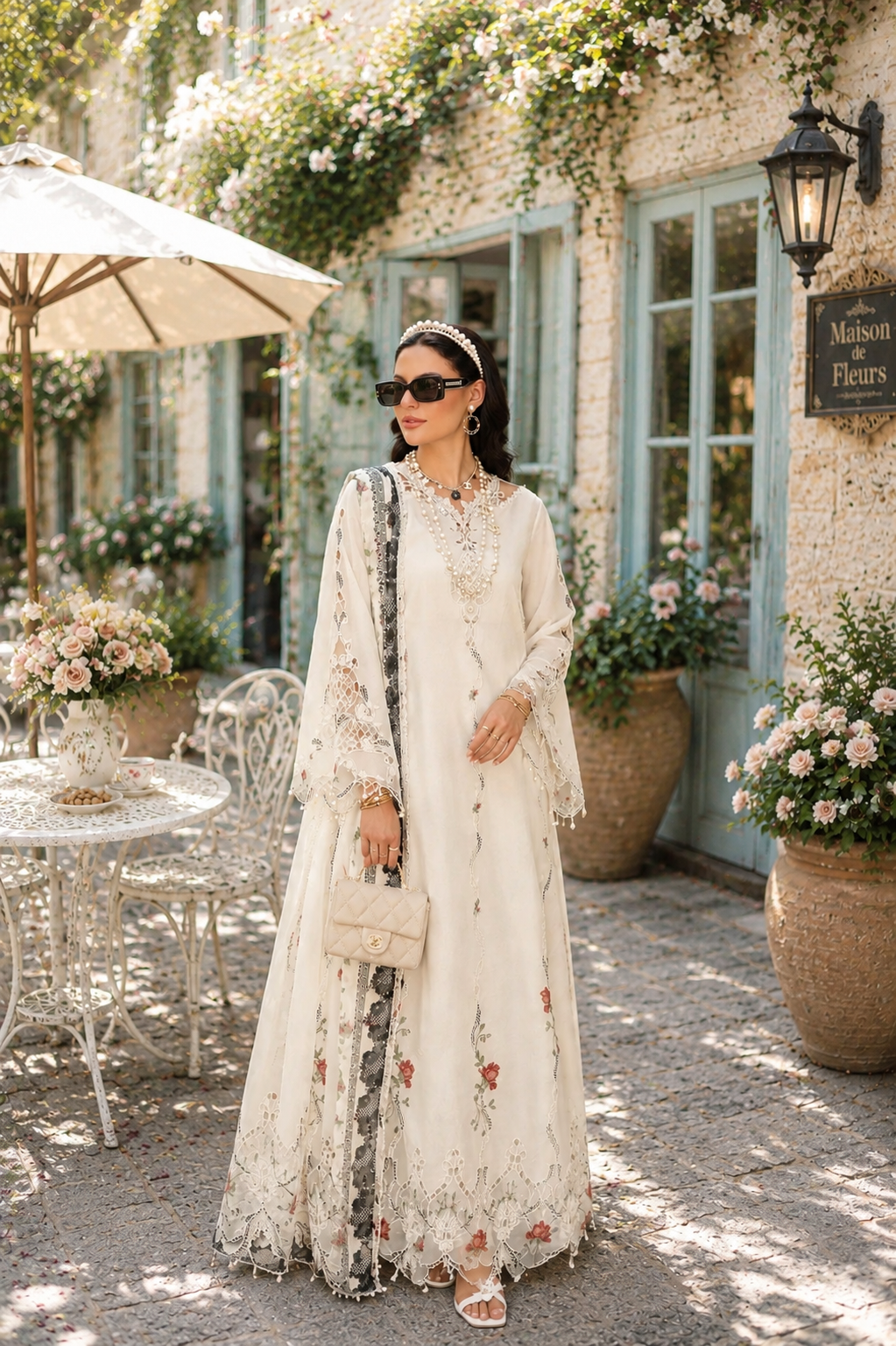 Noor Eid Printskhas Lawn – D7 – Ivory Heritage