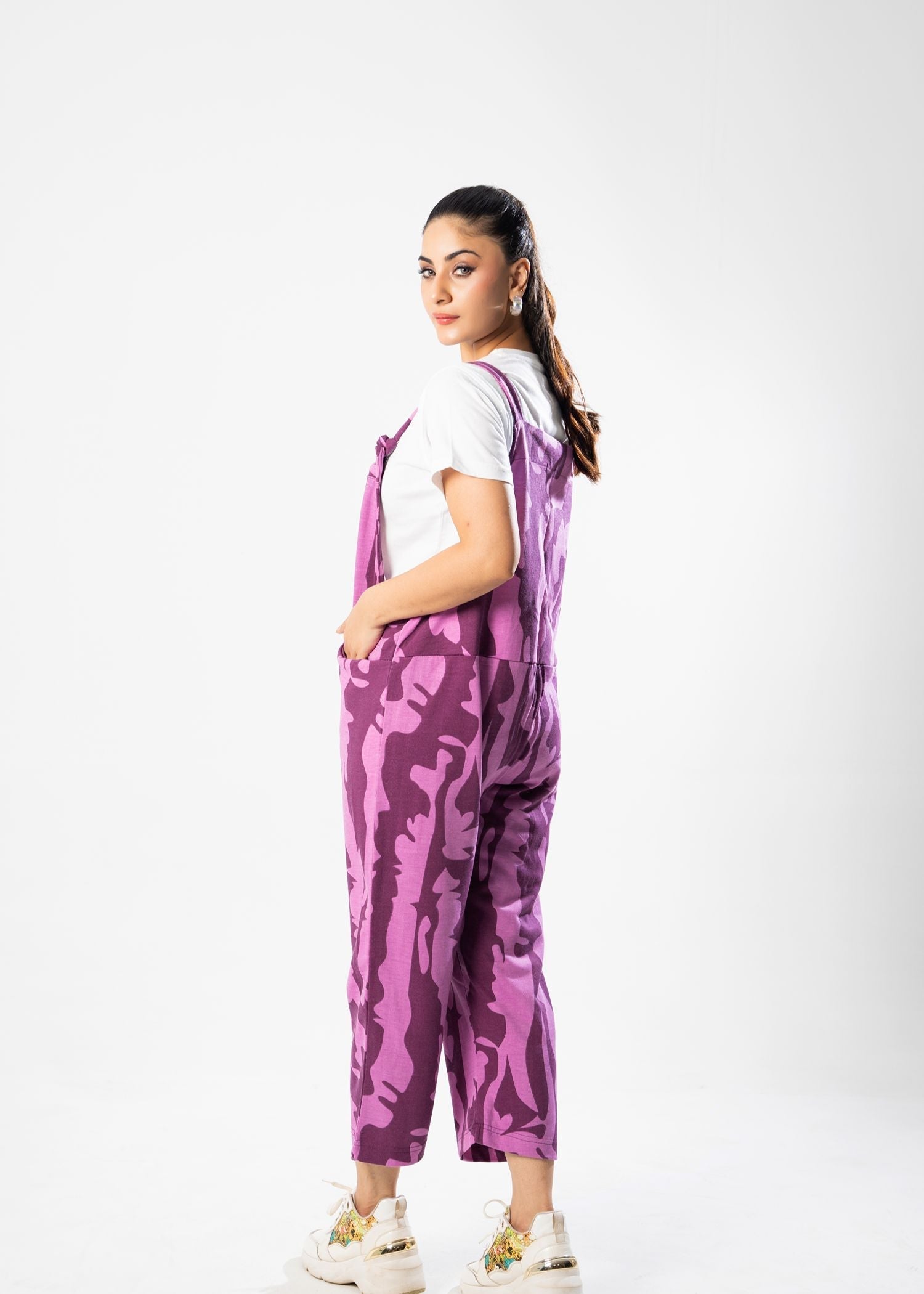 terry Jumpsuit in Shocking pink
