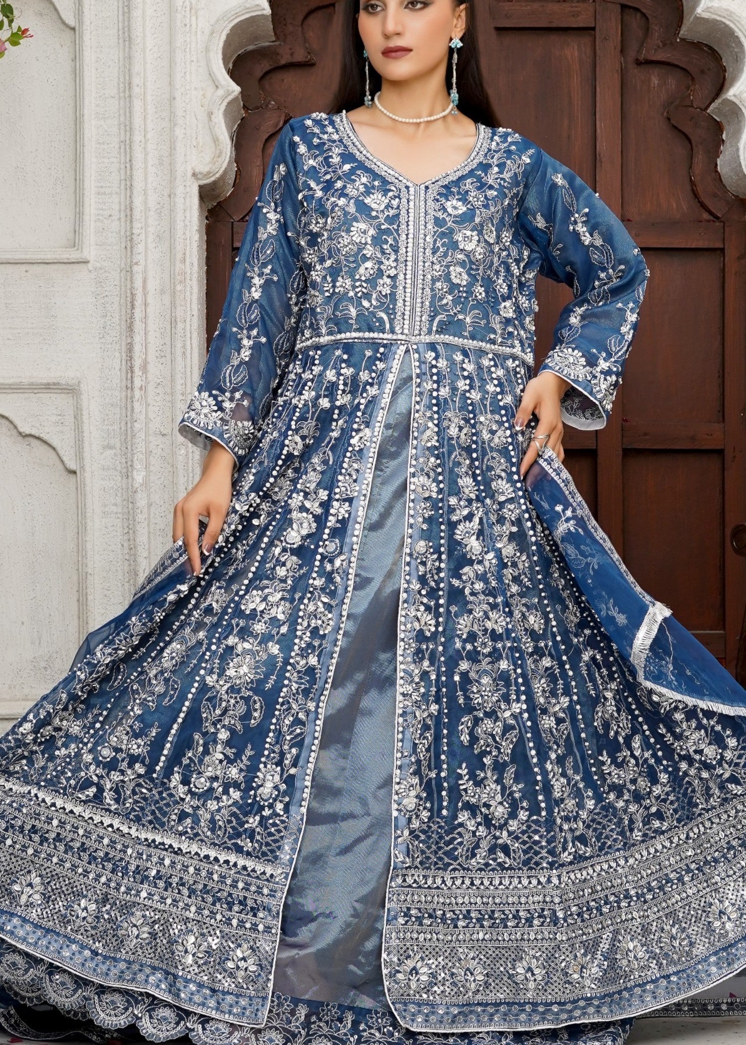organza Maxi in Azure