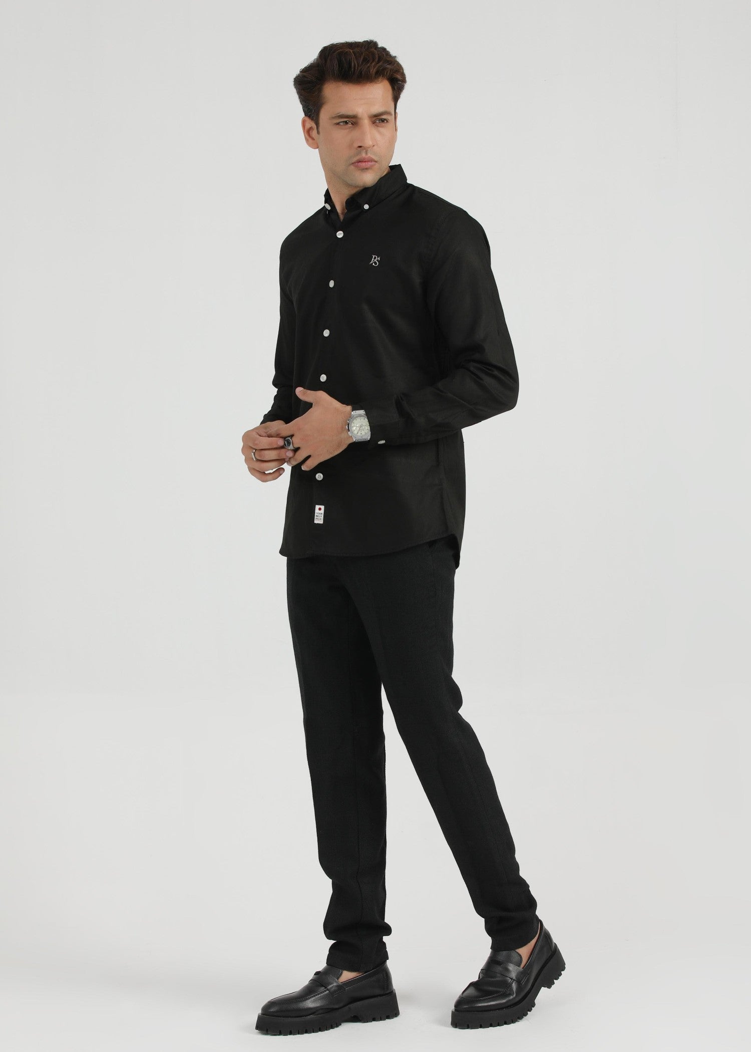 porque/pique Casual Shirt in Black