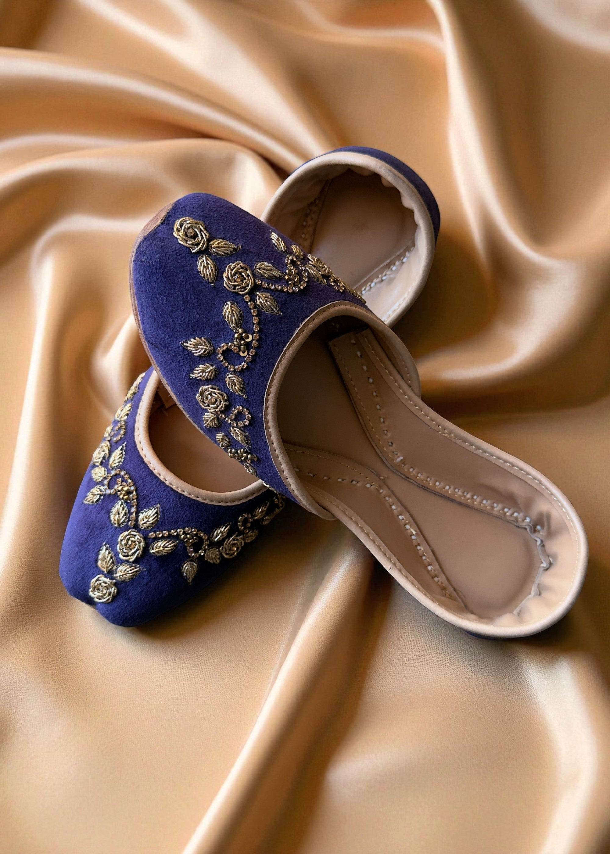 Khussa in Royal blue by - High Quality Women Khussa XGO8770
