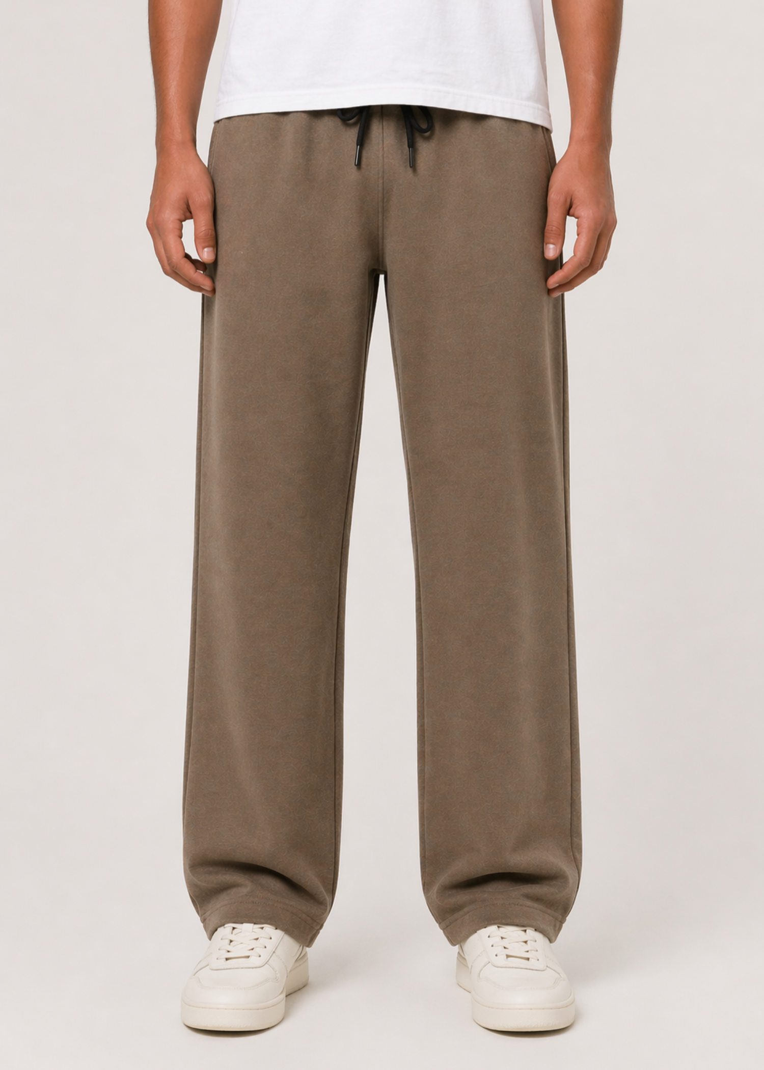 interlock knit Trousers in Brown