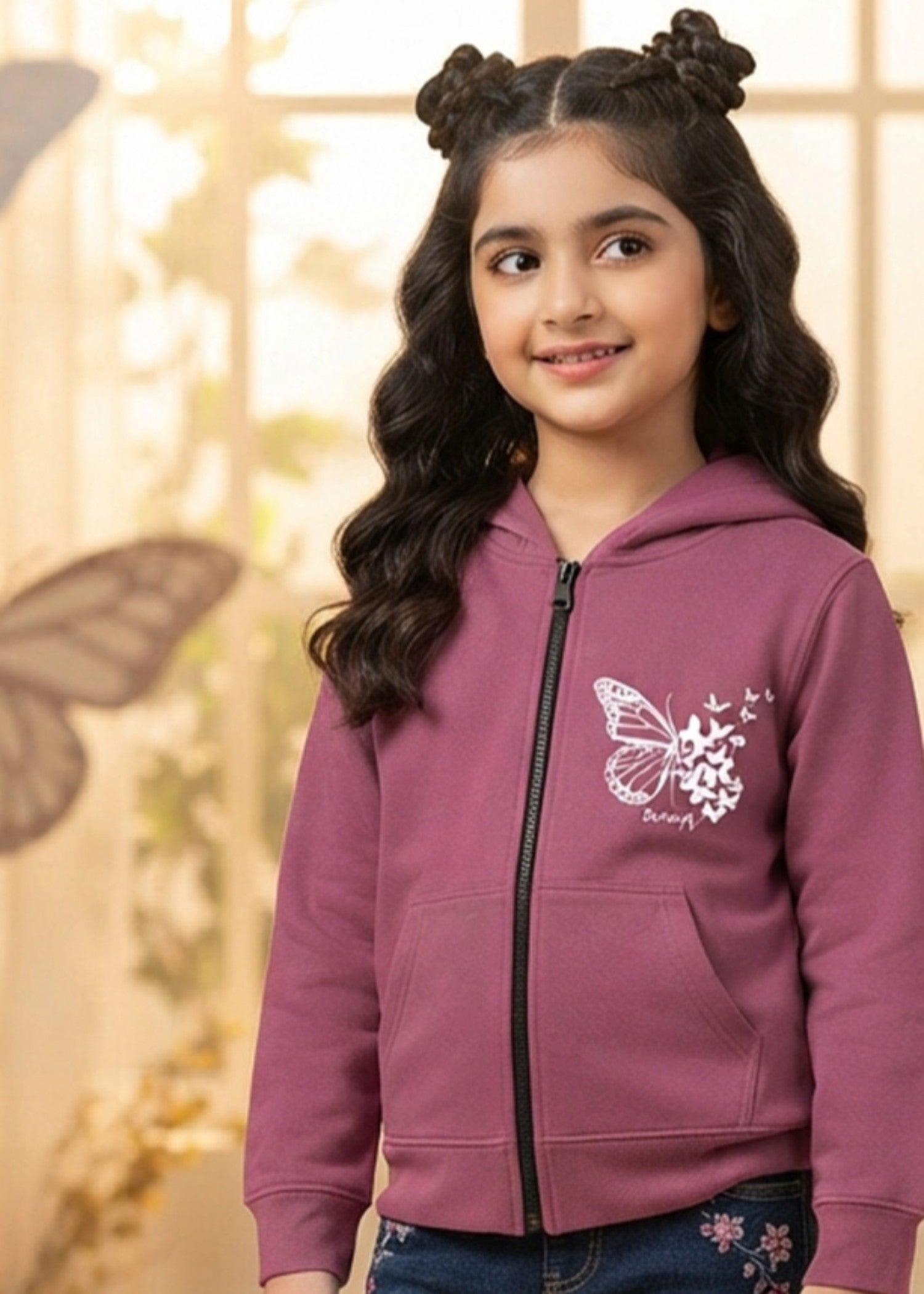 fleece Hoodie in Blush