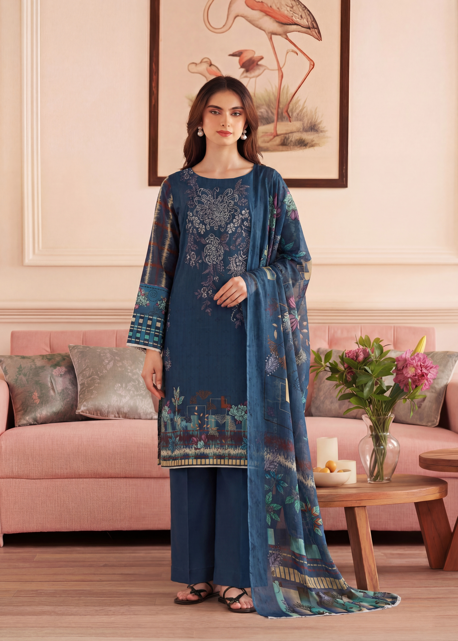viscose Unstitched in Midnight blue