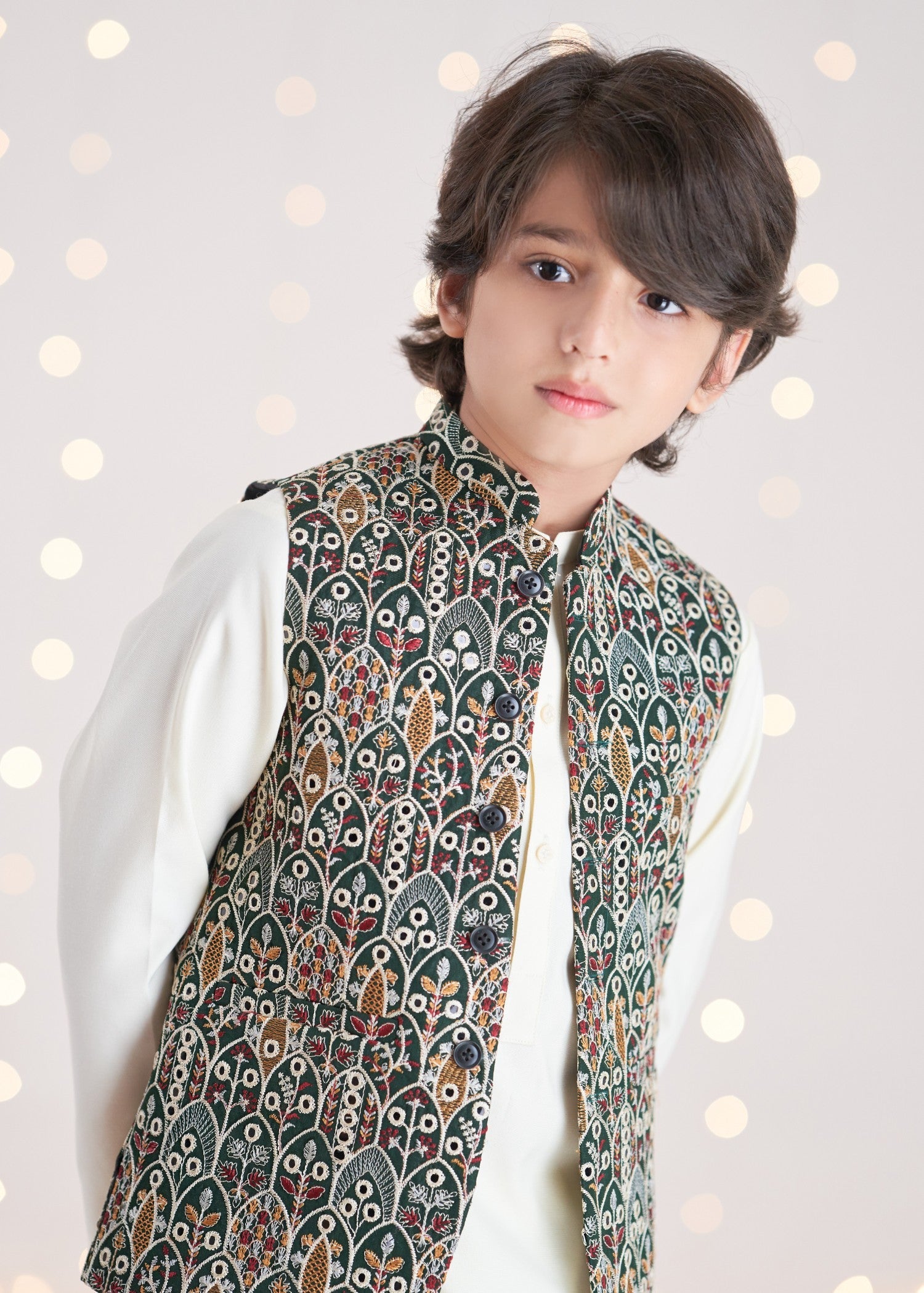 raw silk Waistcoat in Multi