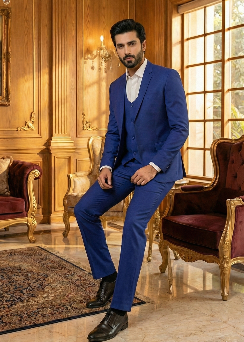 tropical Suits in Royal blue