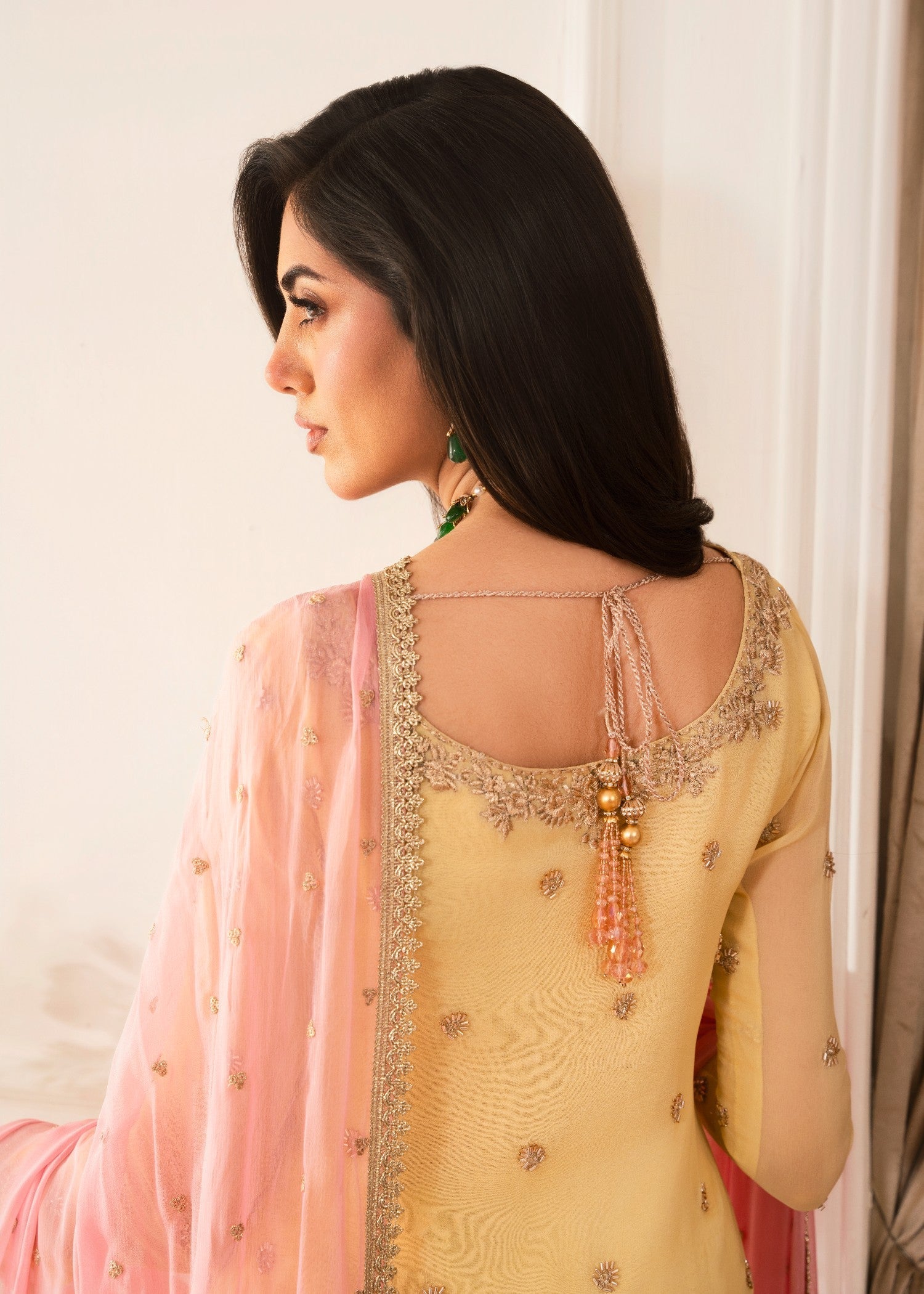 chiffon Sharara in Light yellow