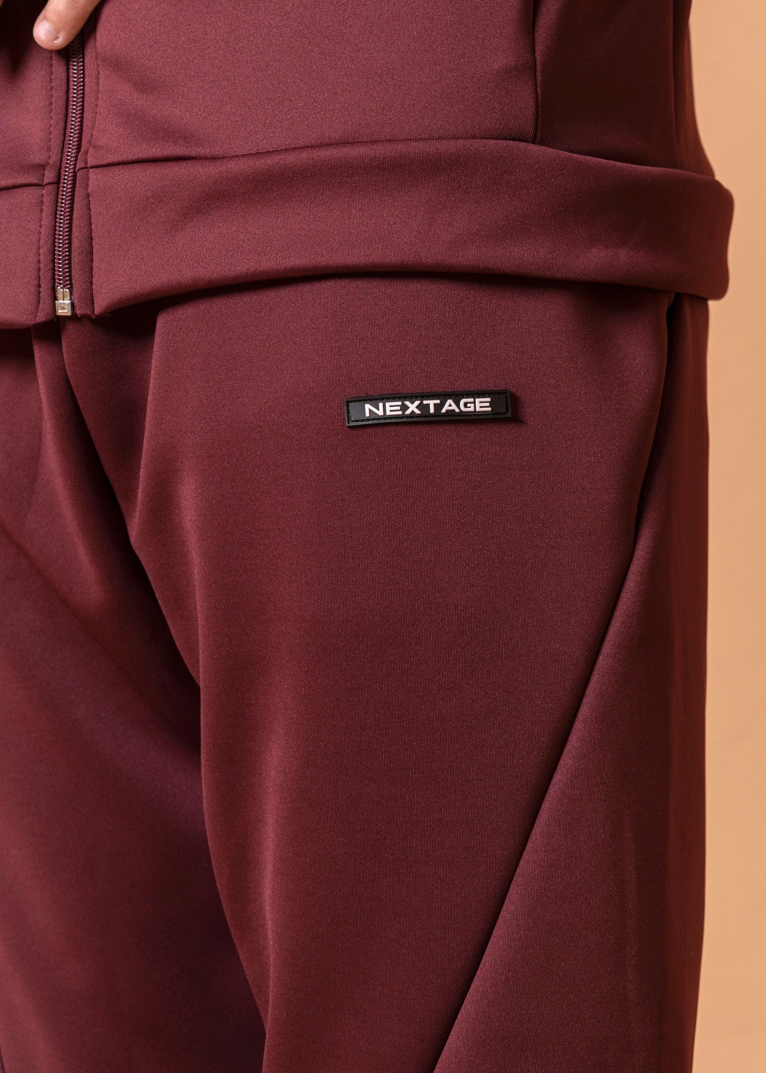 polyester-spandex Tracksuit in Maroon