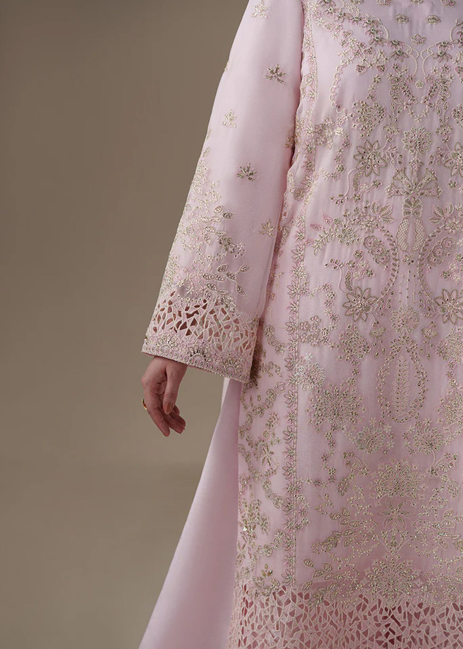 chiffon Unstitched in Blush pink, pastel pink