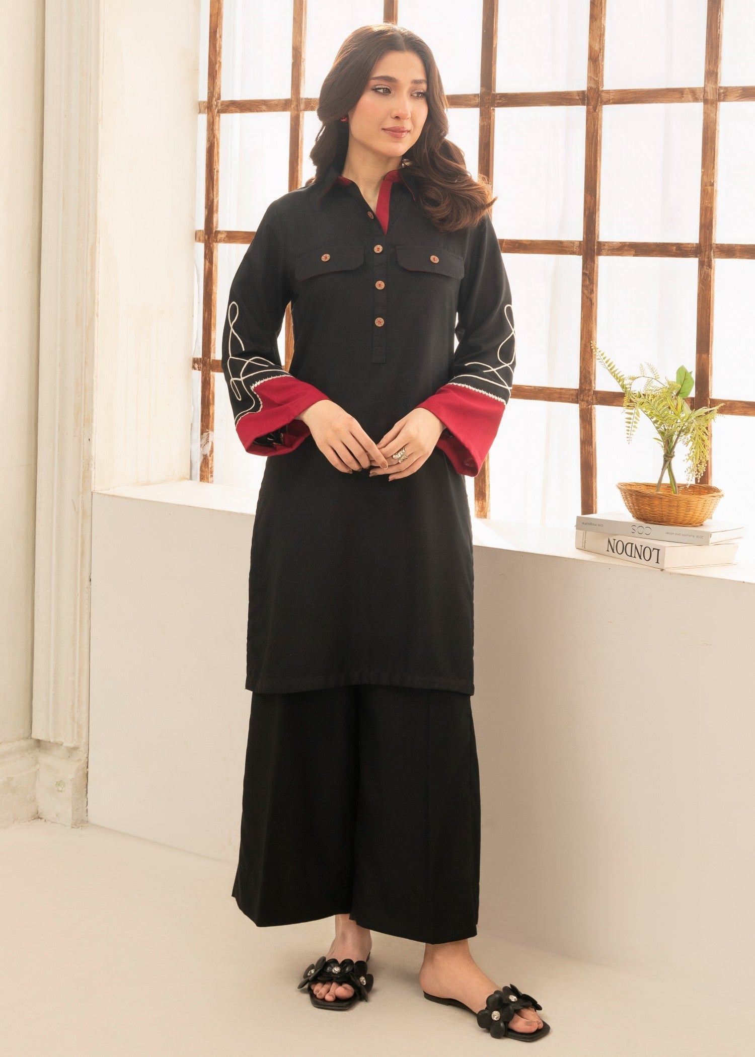 dhanak Co Ord Sets in Black
