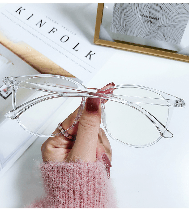 Anti-Blue Light Large-Frame Glasses for Men and Women with Prescription Lenses