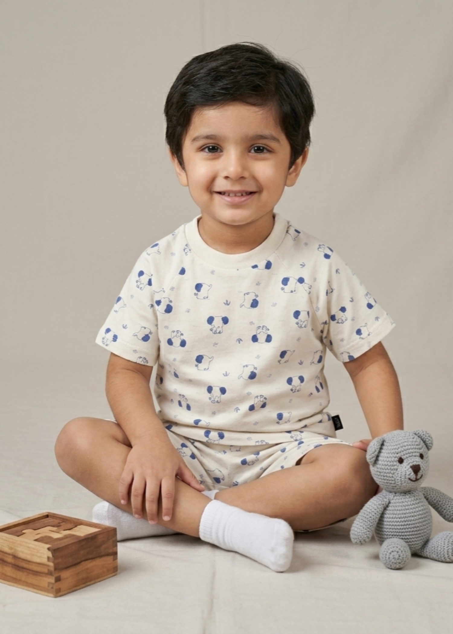 cotton jersey Co ord Sets in White