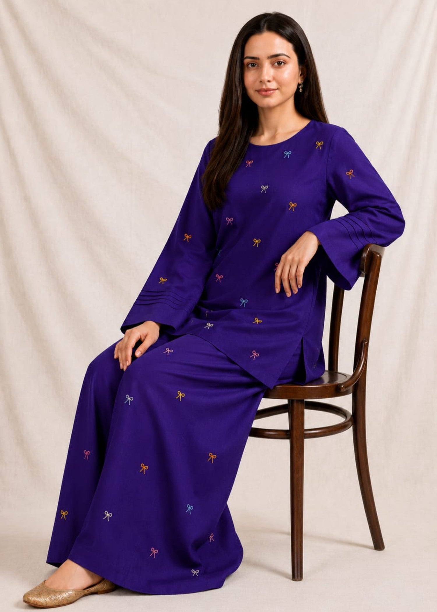 lawn cotton Co Ord Sets in Dark blue