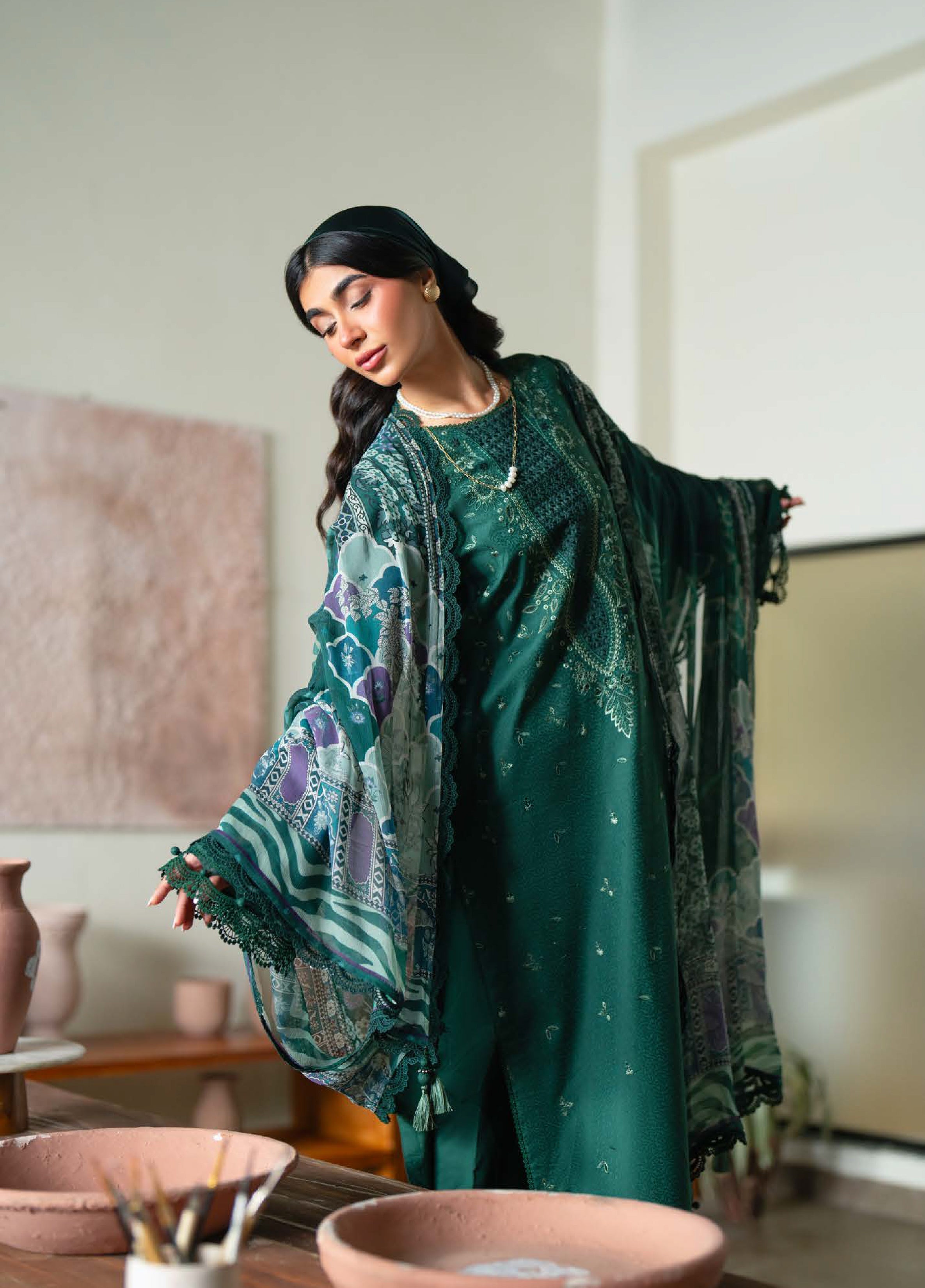Raha Festive Jacquard Lawn – NE-234