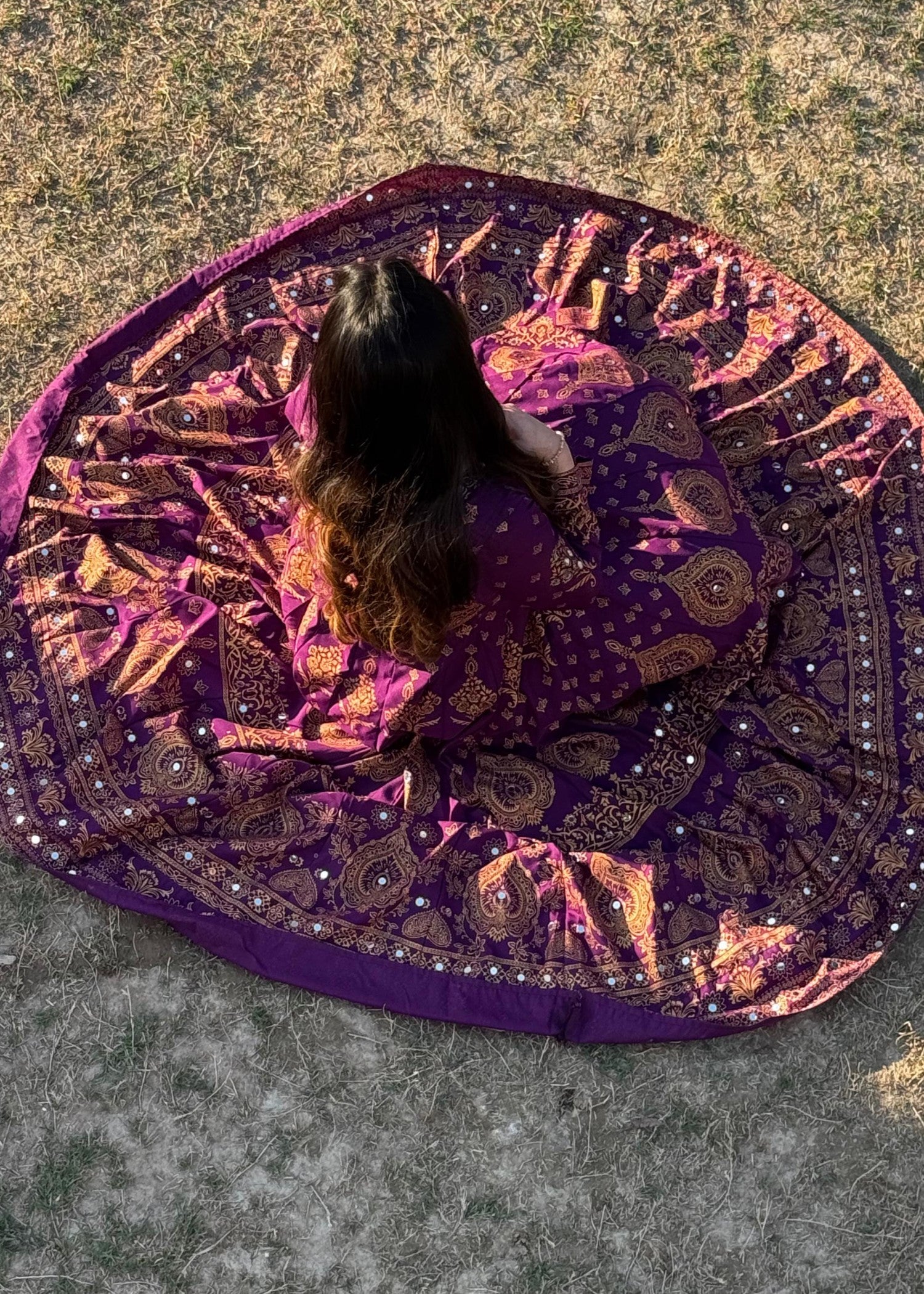 satin silk Maxi in Purple rain