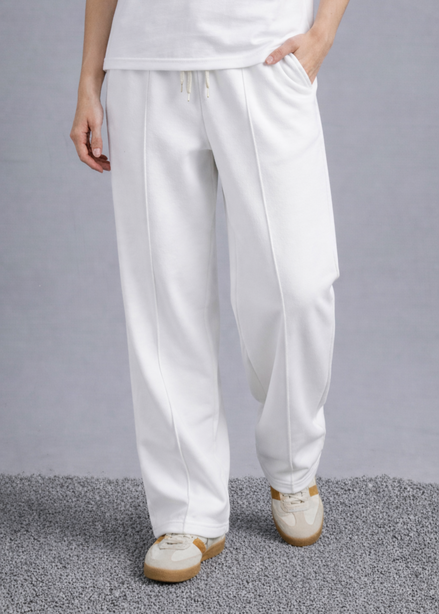 terry Trousers in White by Ecowears.Pk