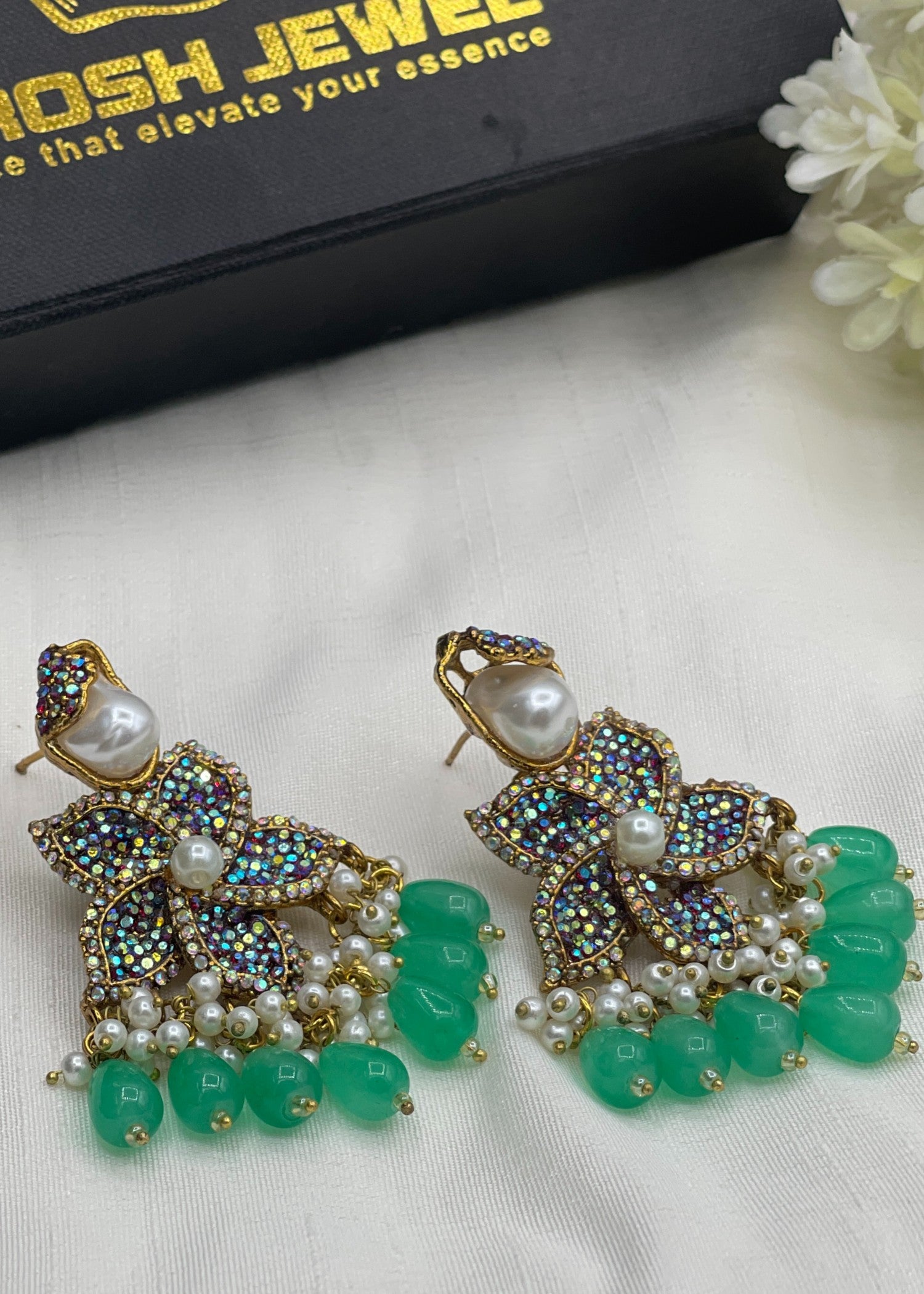 Earrings in Mint green Color by - Trendy Women Earrings GXF3500