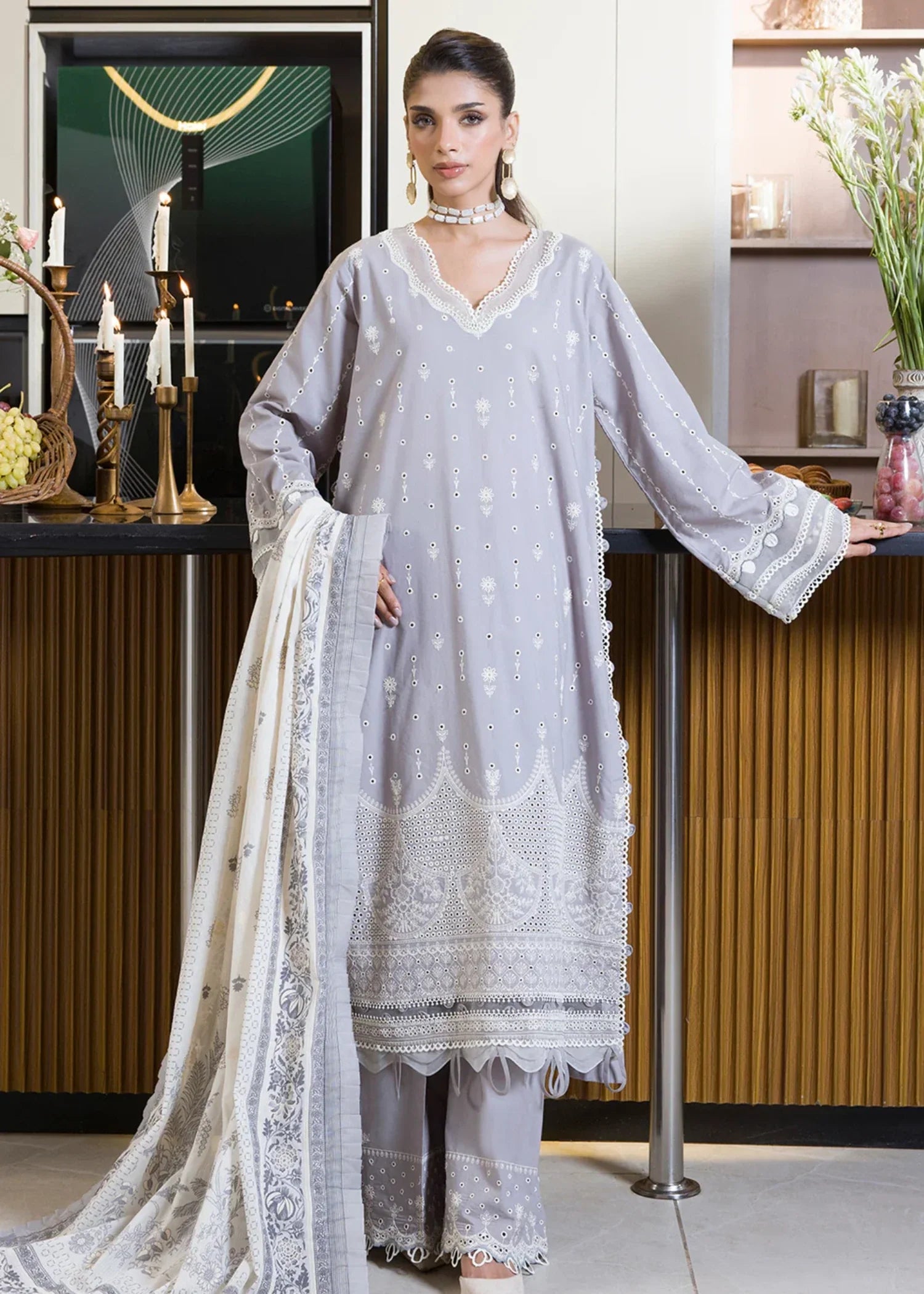 cotton Unstitched in Ash grey