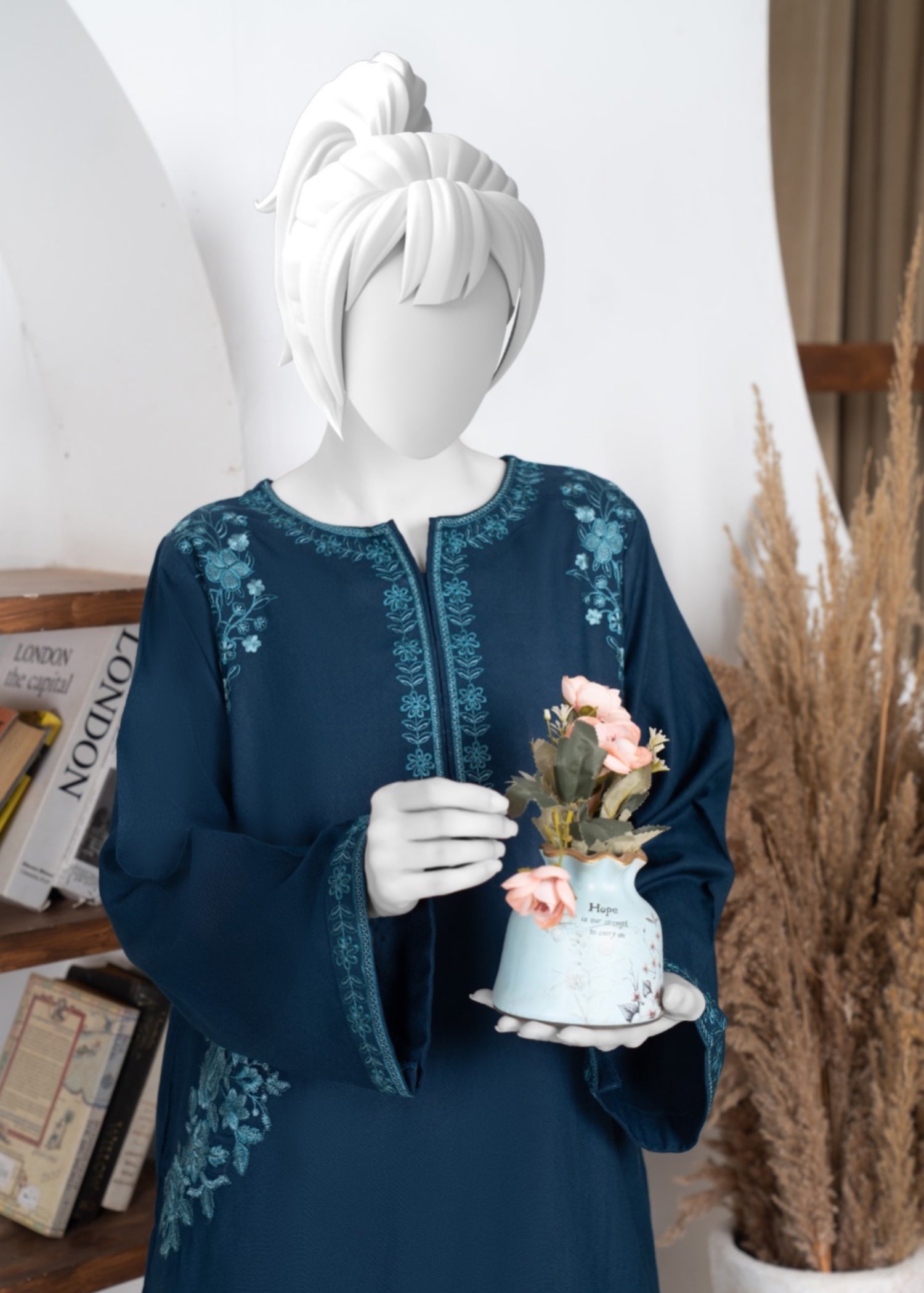 karandi Kurta Set in Teal