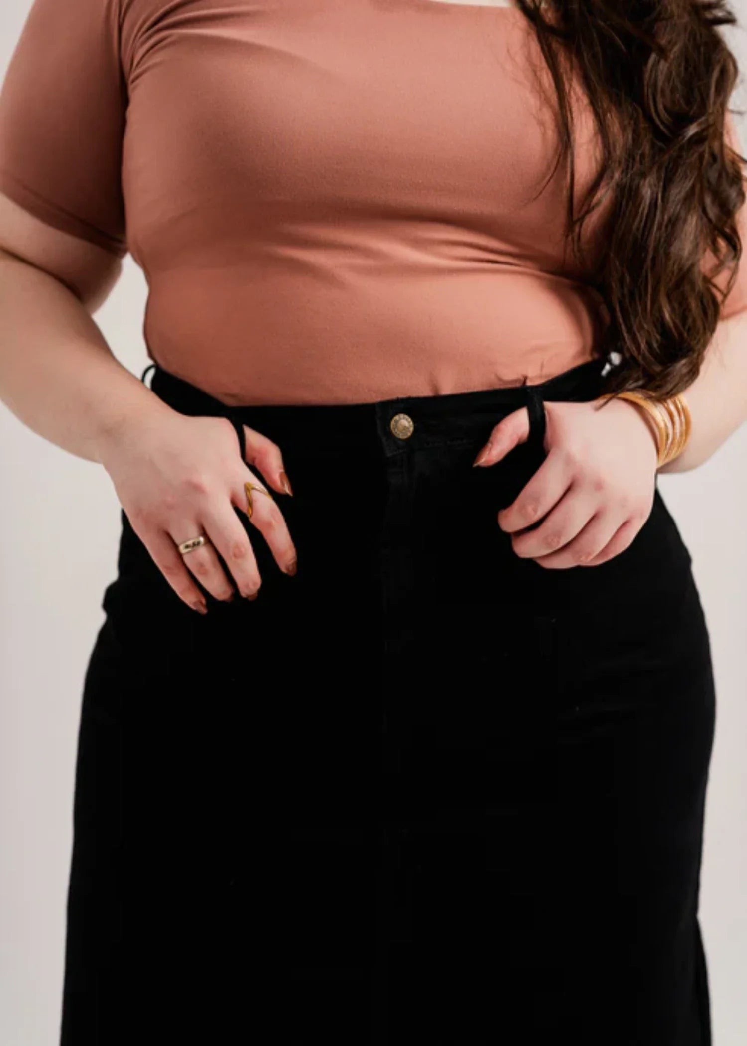denim Skirt in Black