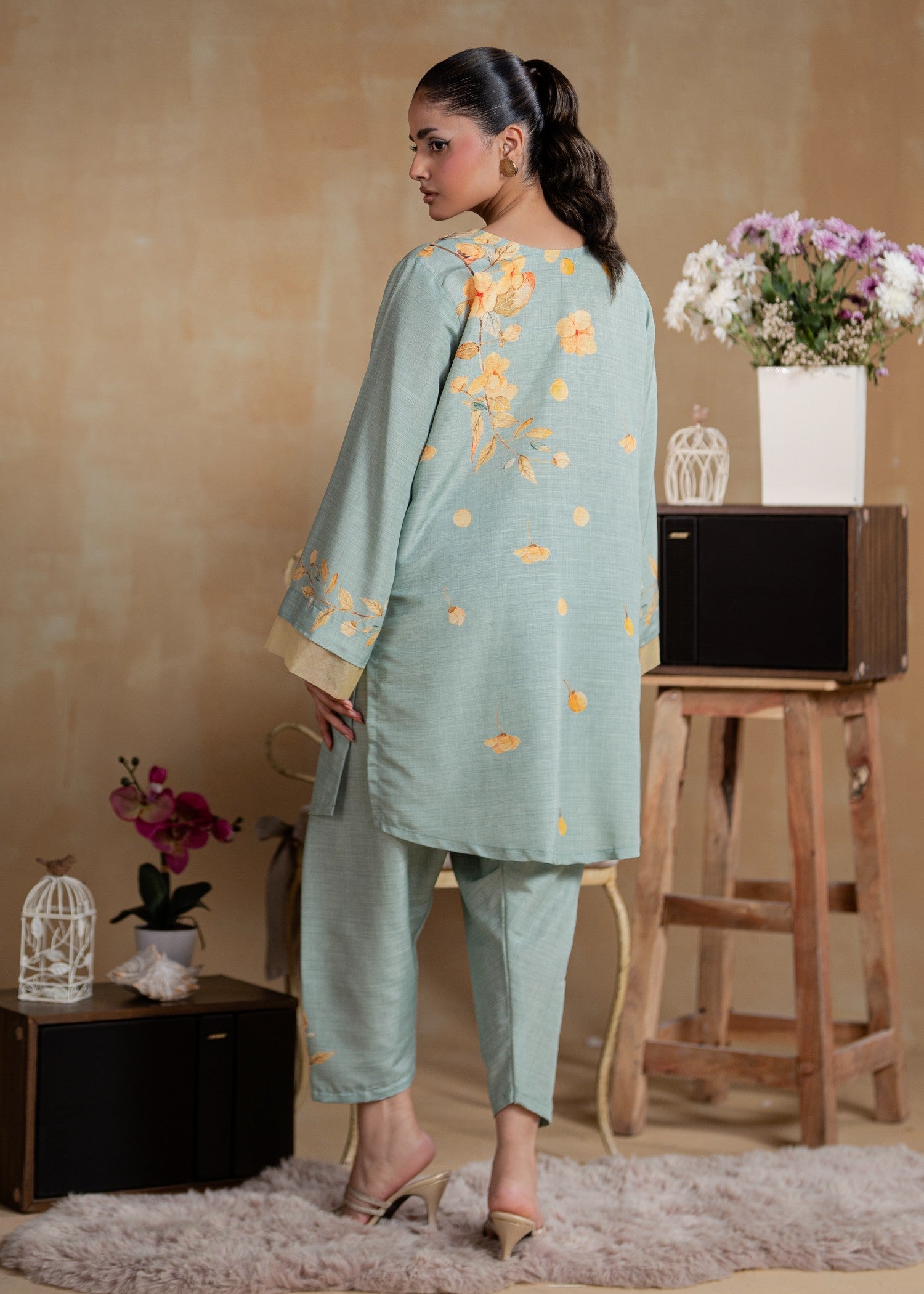 fine khaddar Co Ord Sets in Aquamarine