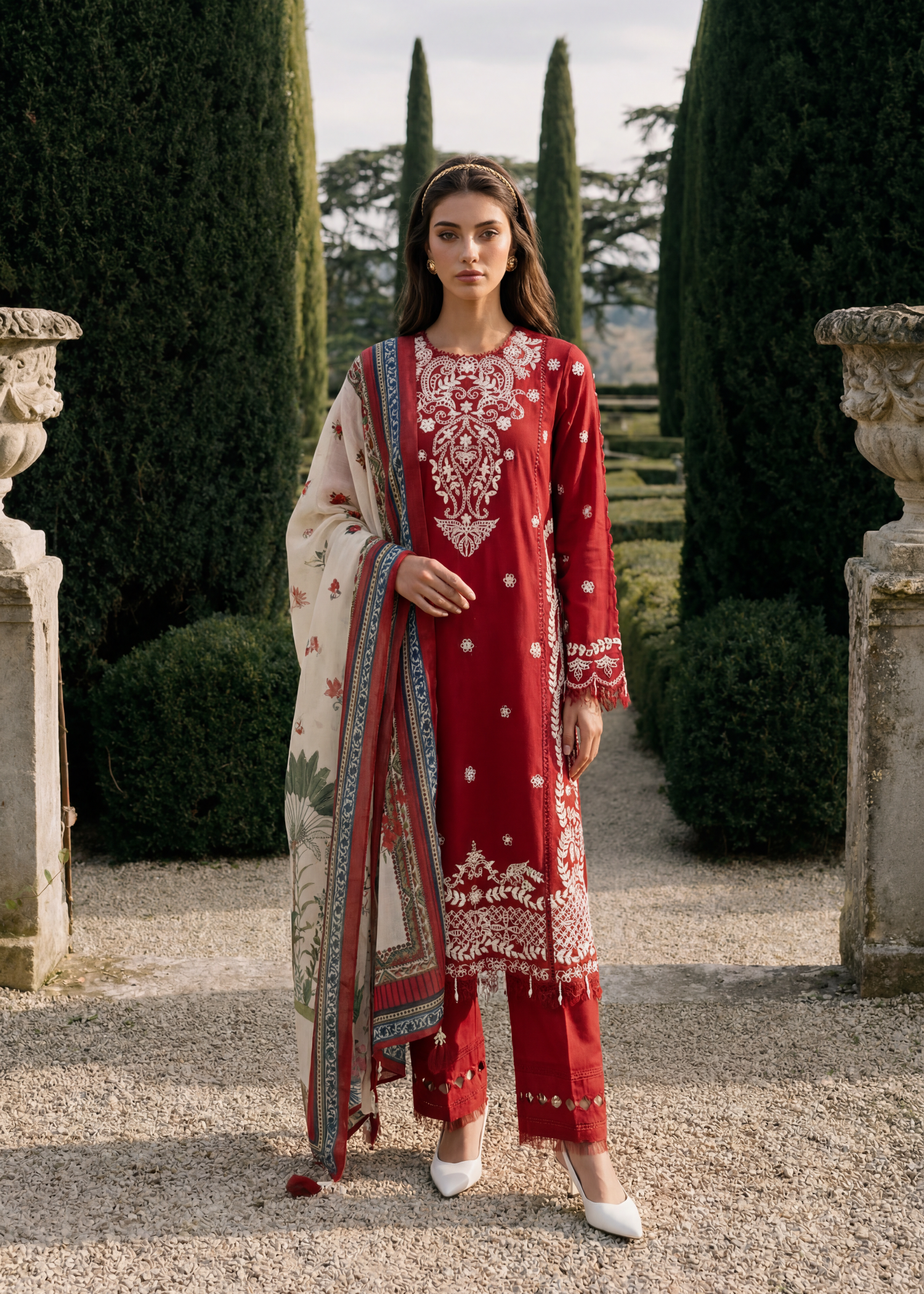 cotton Unstitched in Blood red