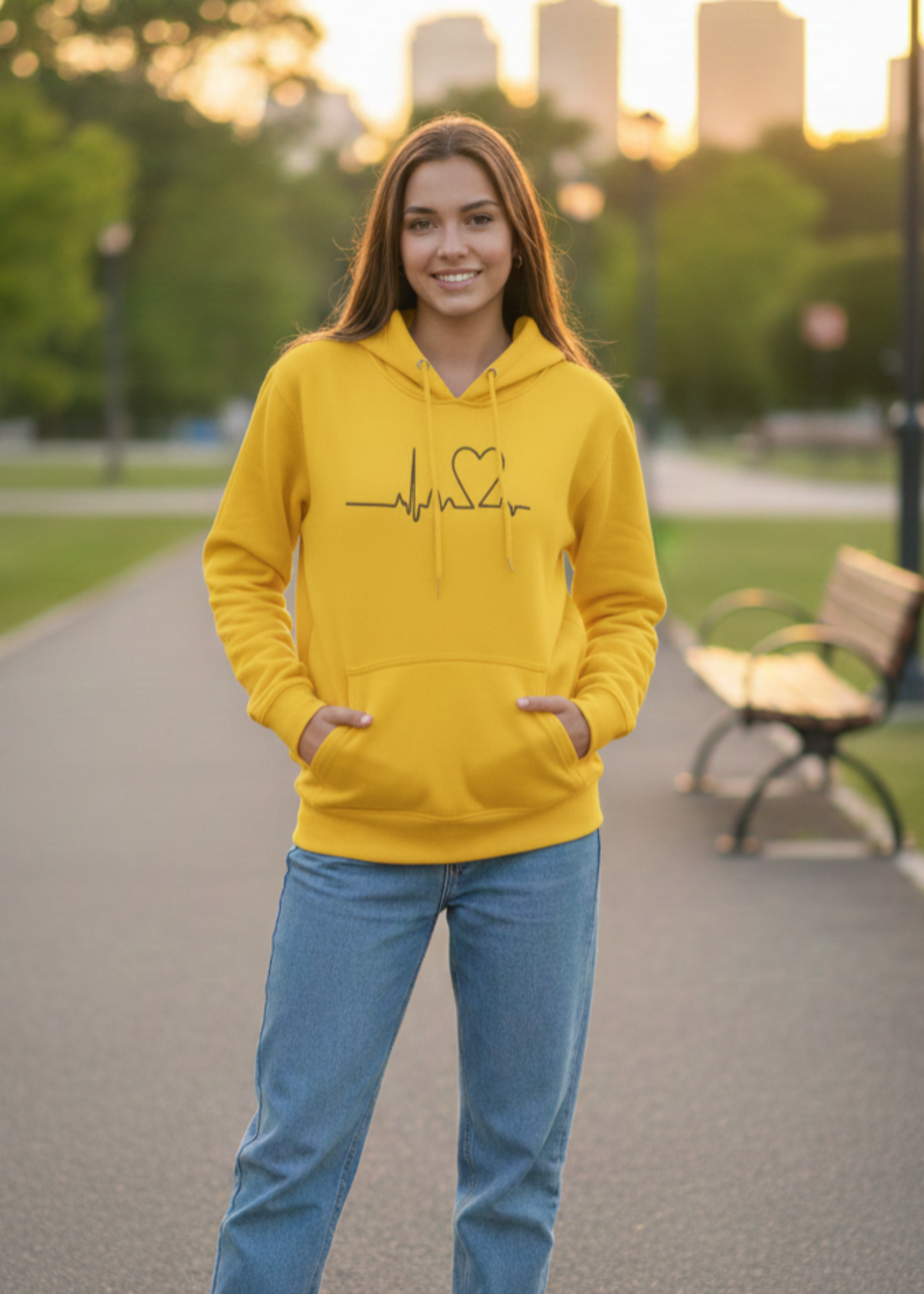 cotton Hoodie in Yellow