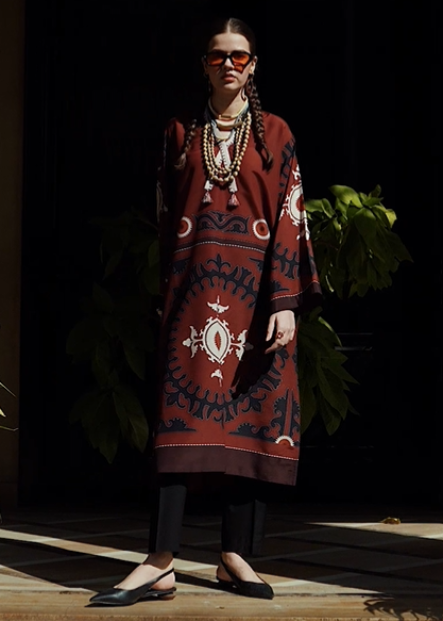 crepe silk Kurti in Wine red