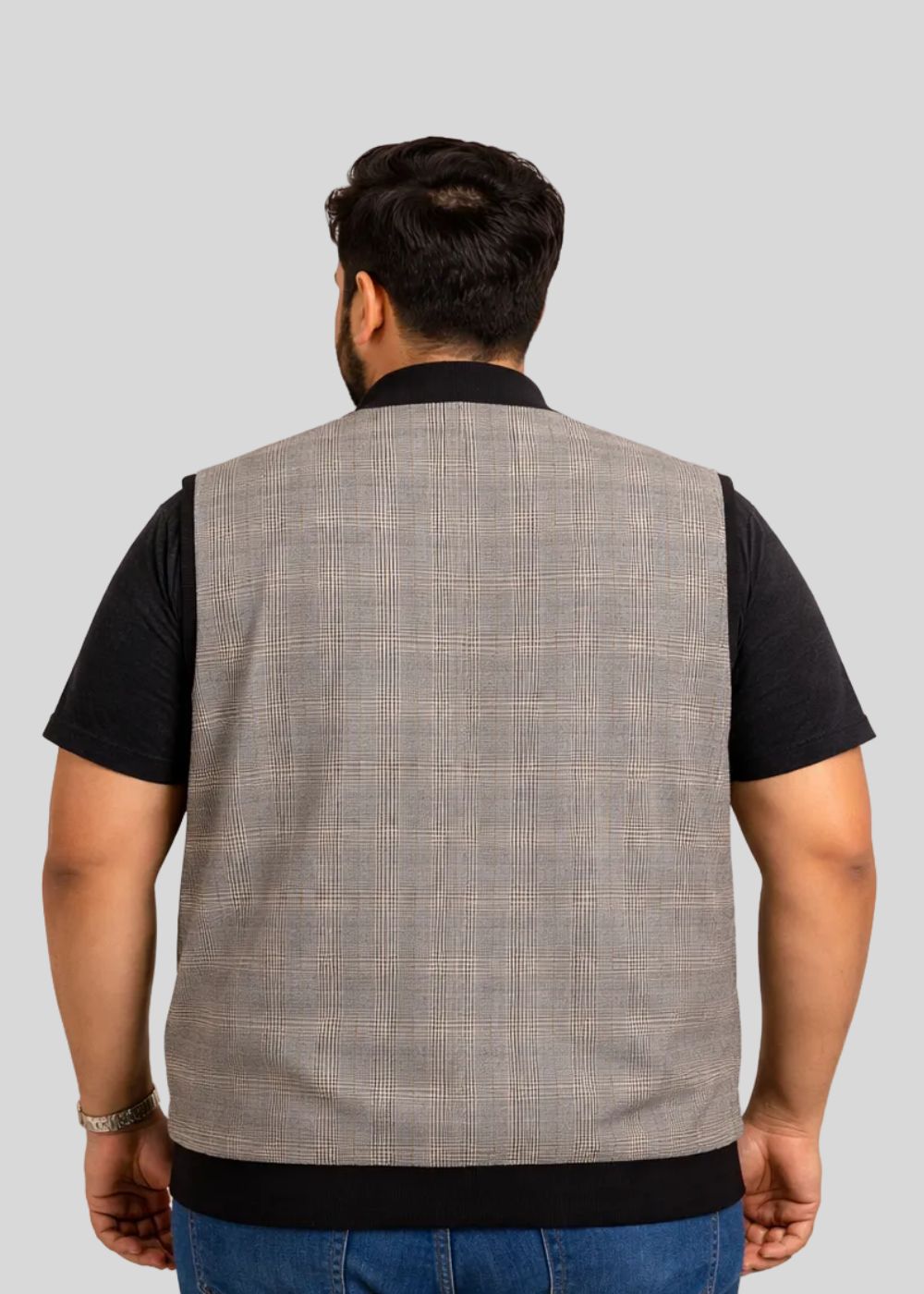 tweed wool Jacket in Stone grey
