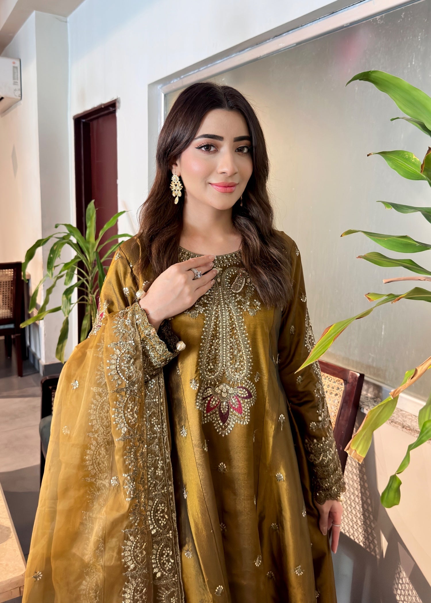 silk Maxi in Golden brown