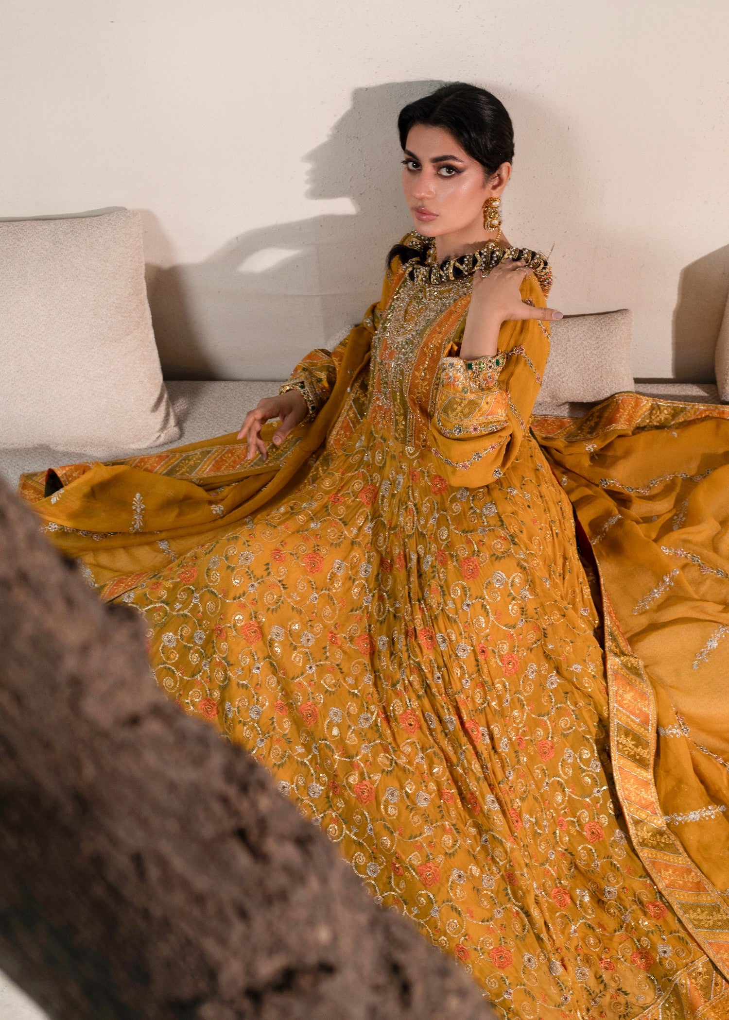 chiffon Maxi in Mari gold