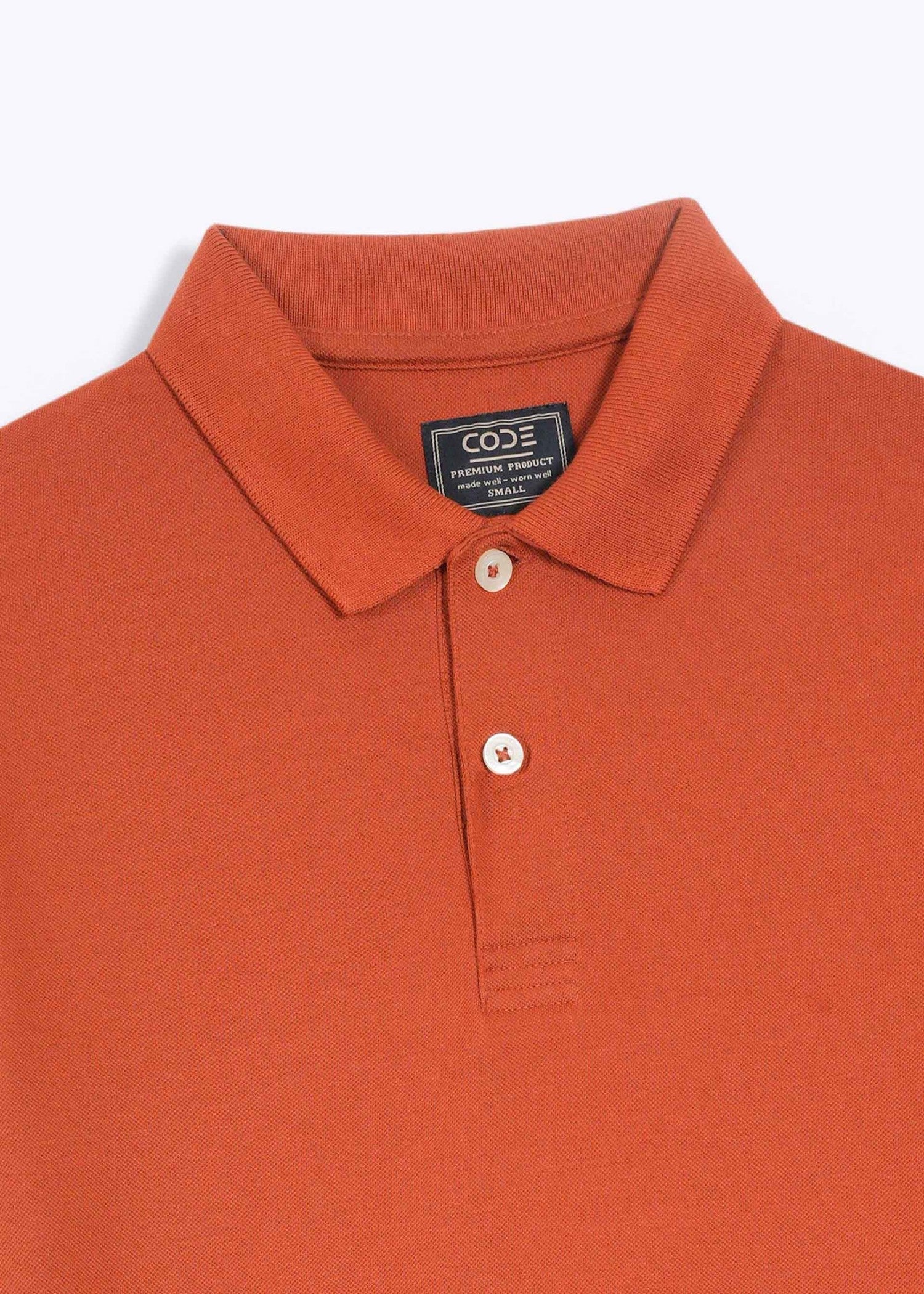 cotton Polo Shirt in Rust orange by Code