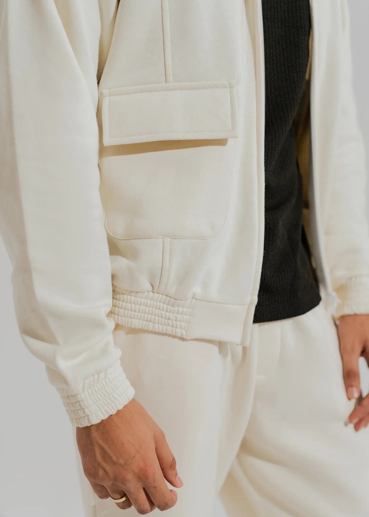 fleece Jacket in Off-white