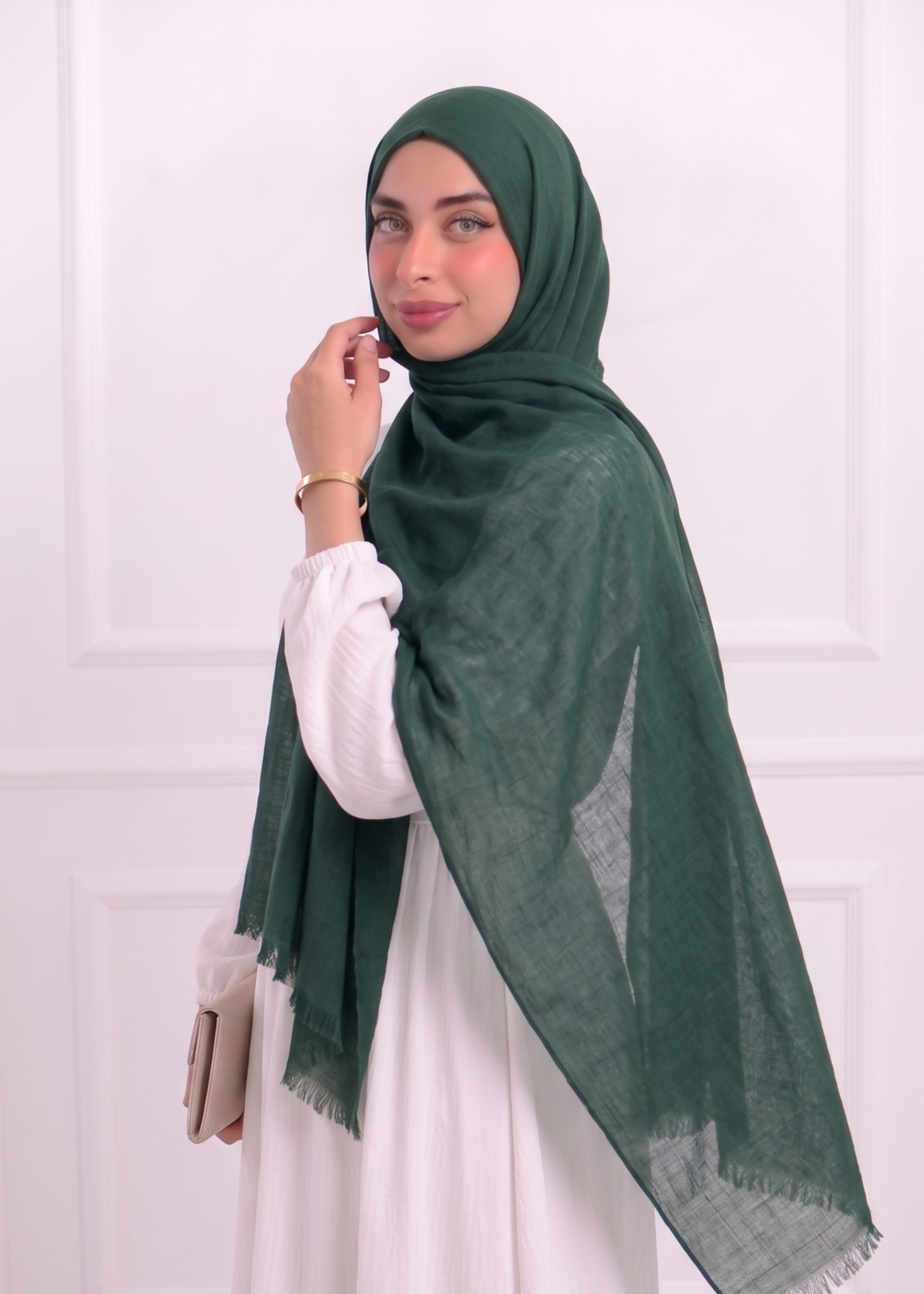 lawn Hijab in Dark green