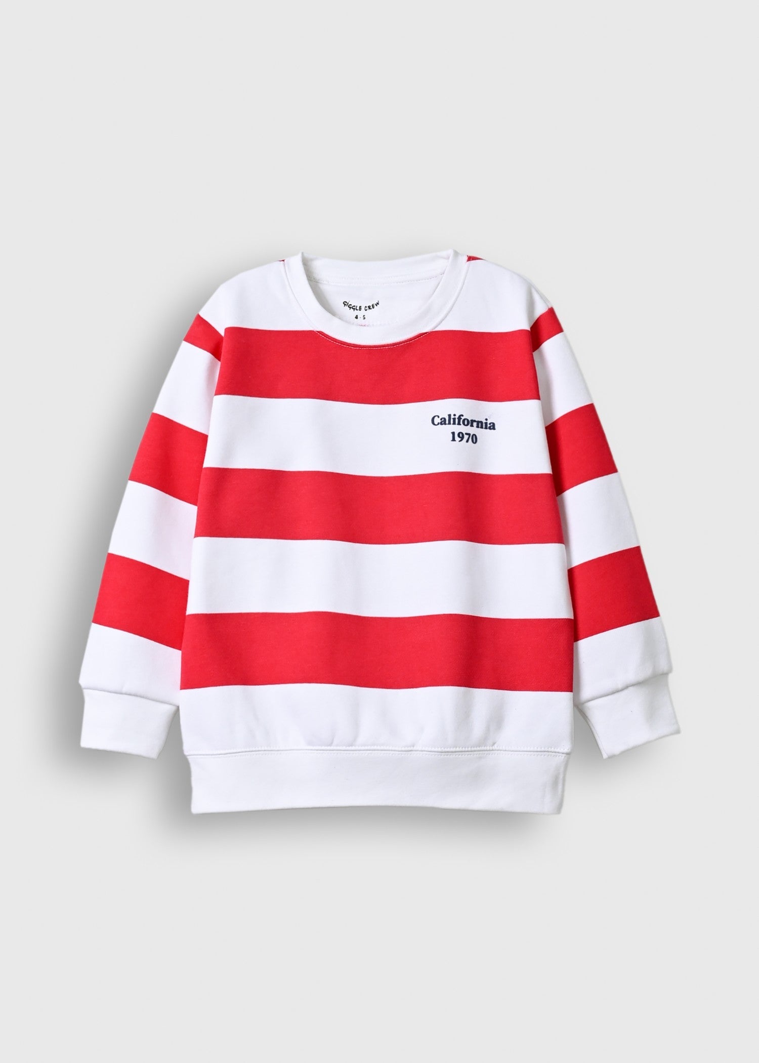 fleece Sweatshirt in White, red